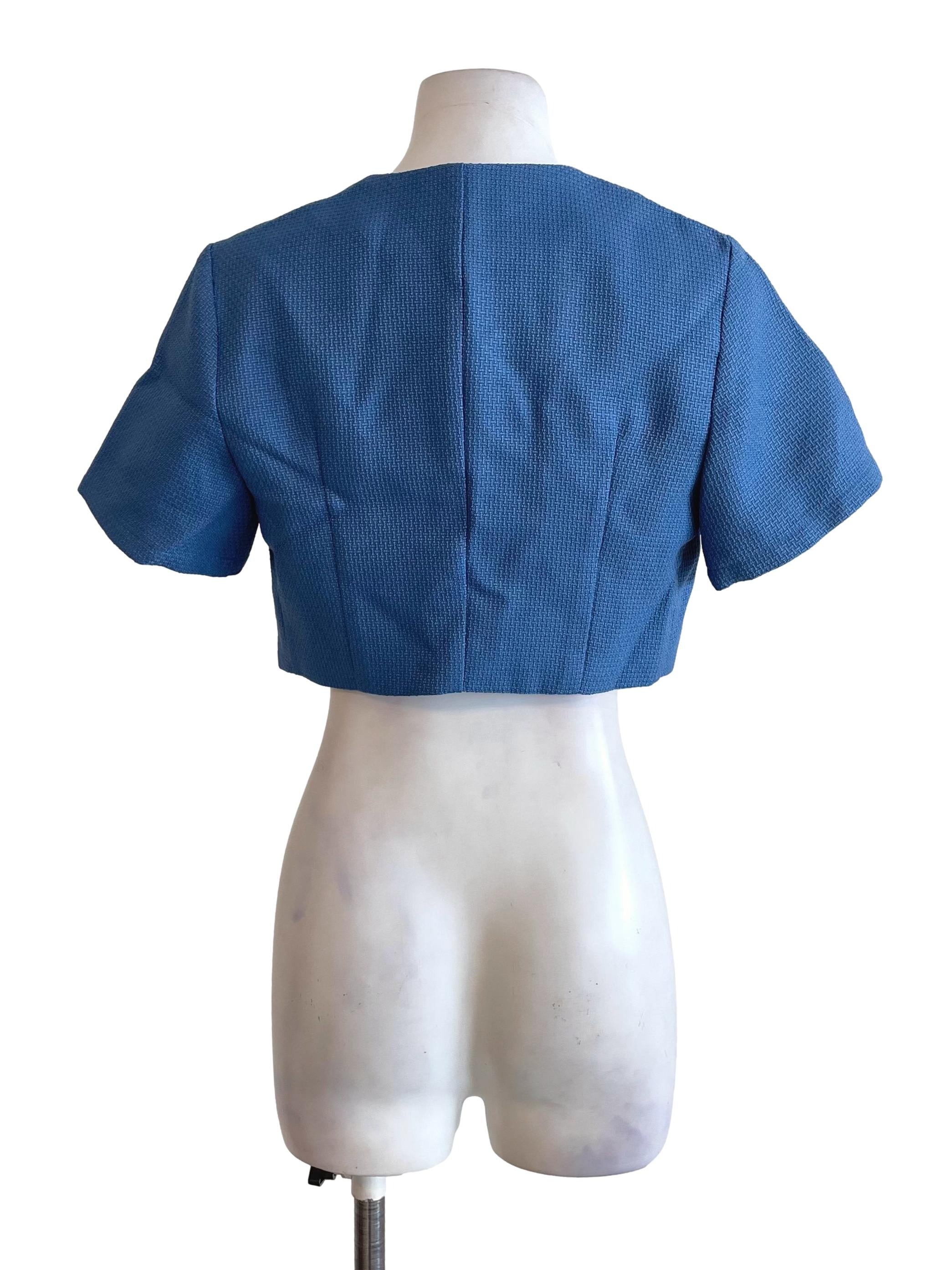 Blue Round Neck Jacket