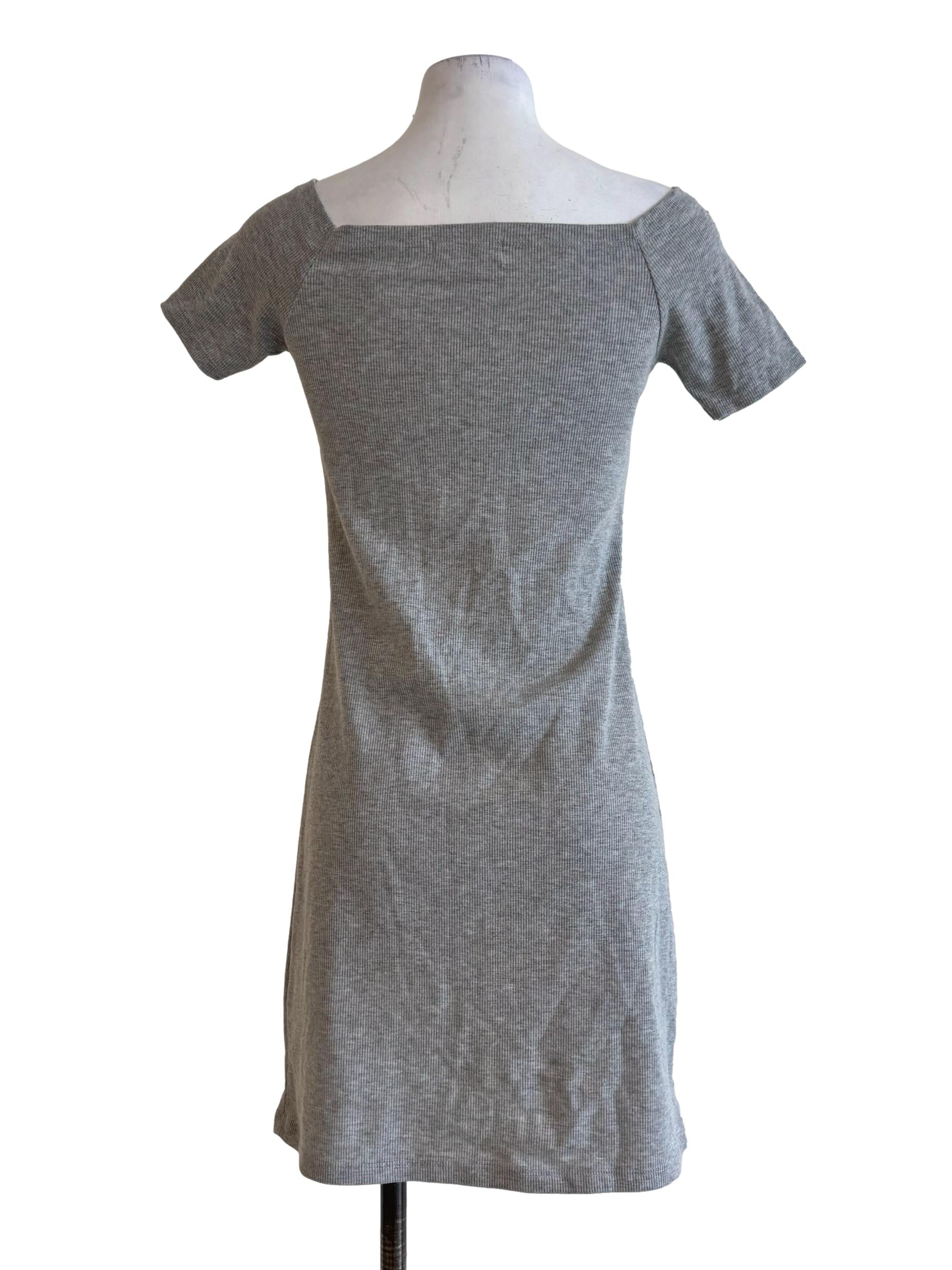 Stone Grey Knitted Bodycon Dress