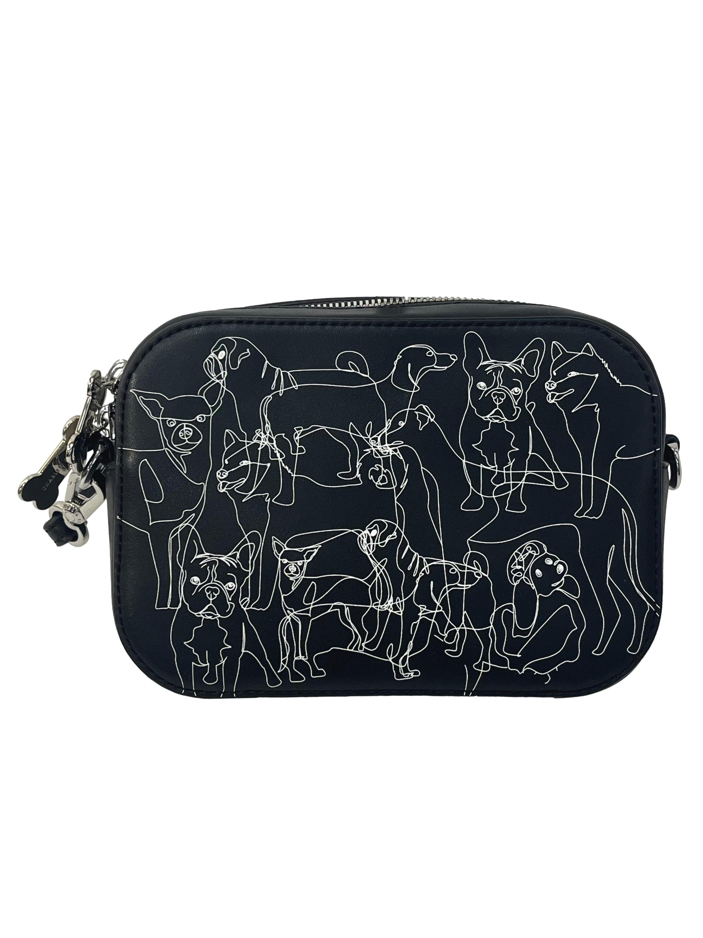 Black Dog Print Crossbody Bag