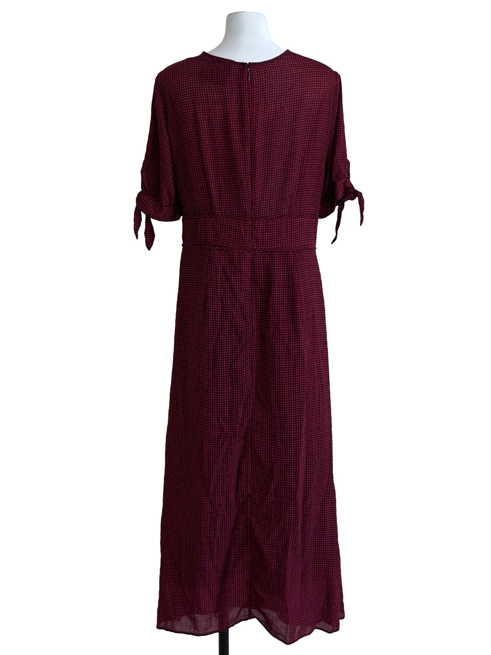 Red Shepherd'S Check Empire Dress