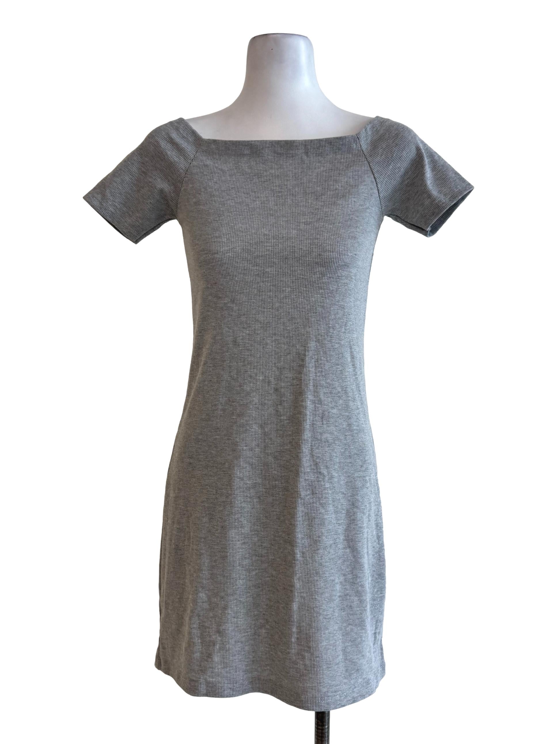Stone Grey Knitted Bodycon Dress