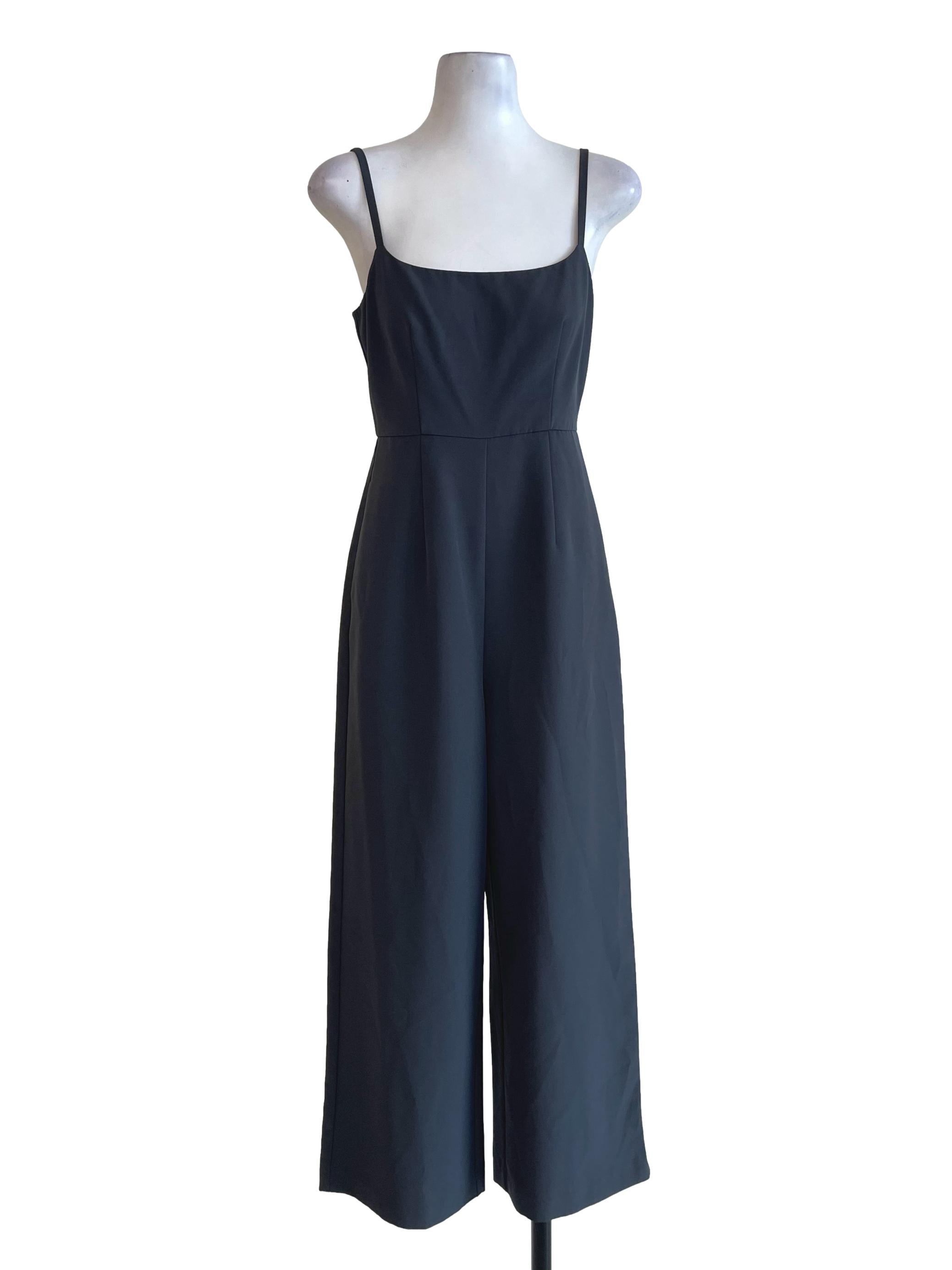 Dark Ash Blue Plain Jumpsuit LB