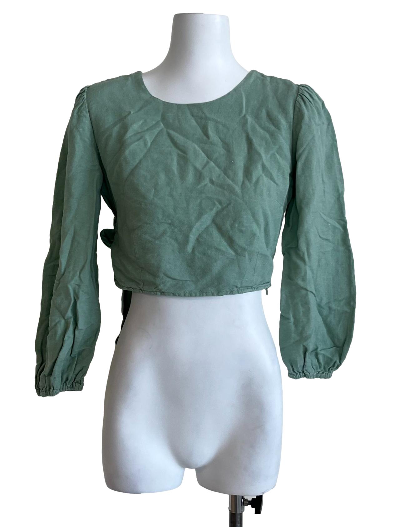Mint Green Cropped Blouse