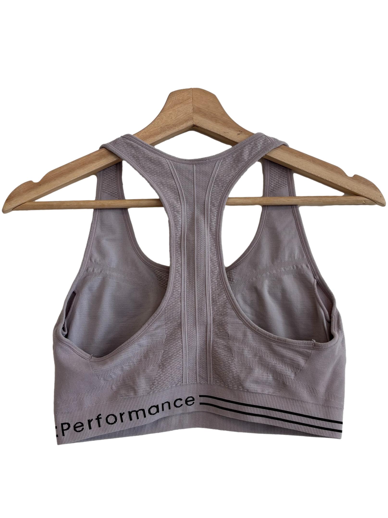 Heather Purple Cross Sports Bra