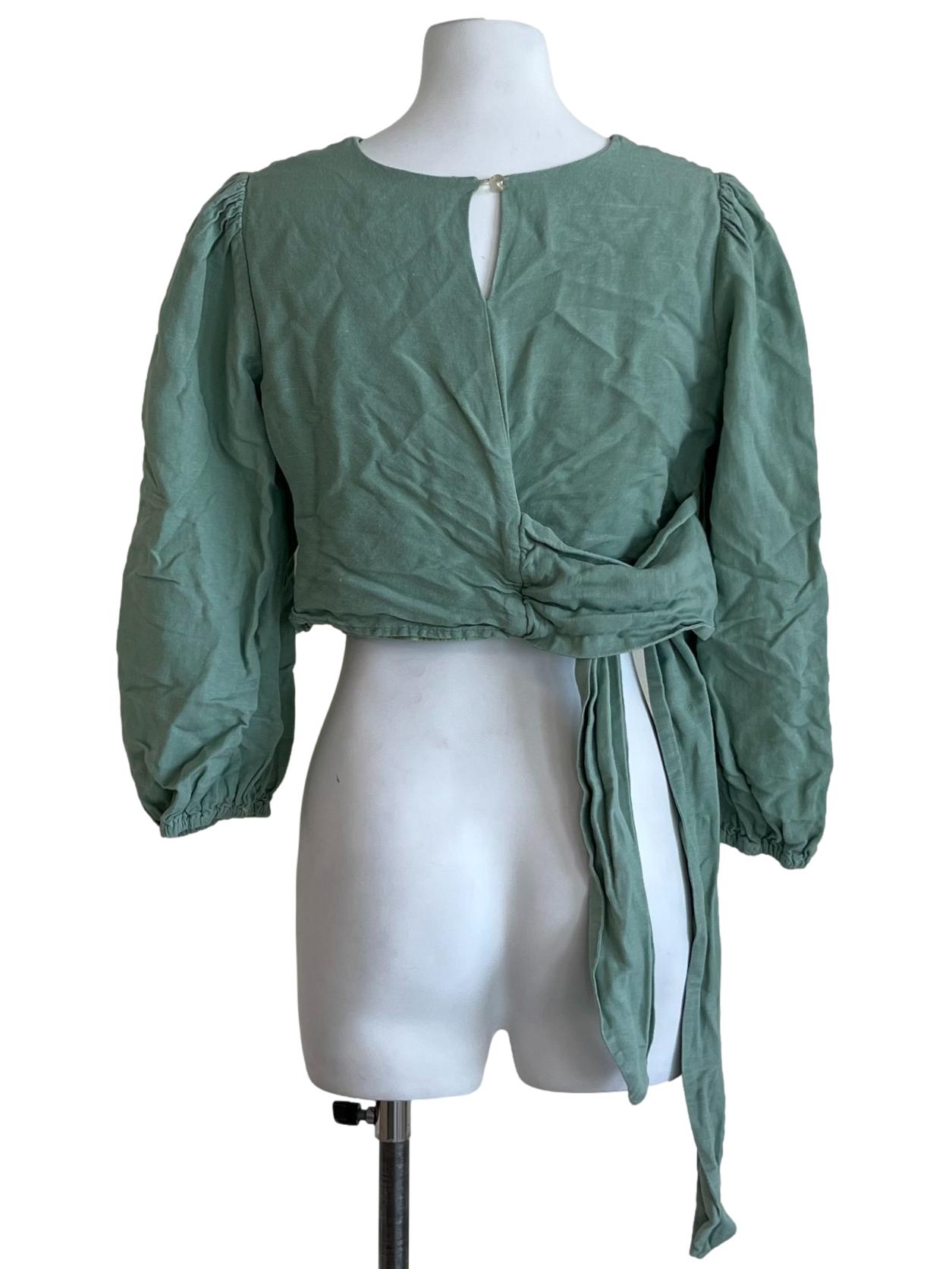 Mint Green Cropped Blouse