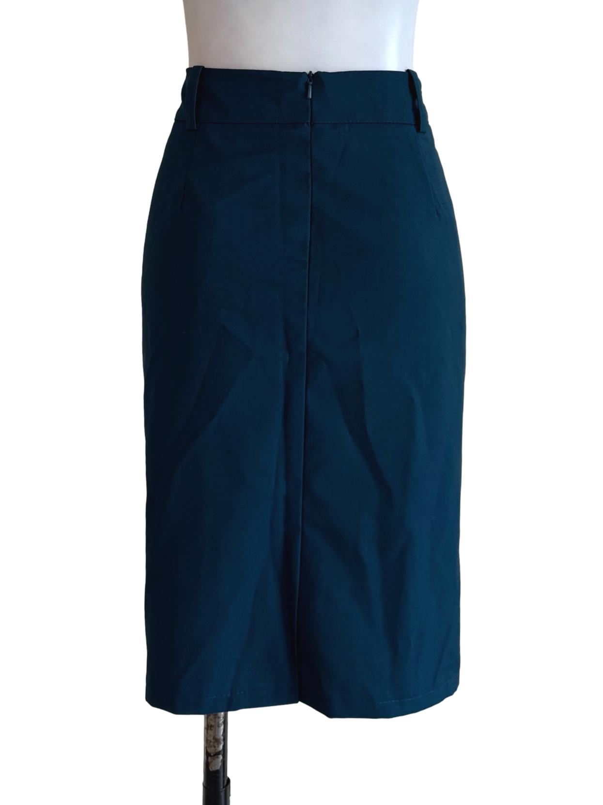 Teal Blue Straight Cut Skirt