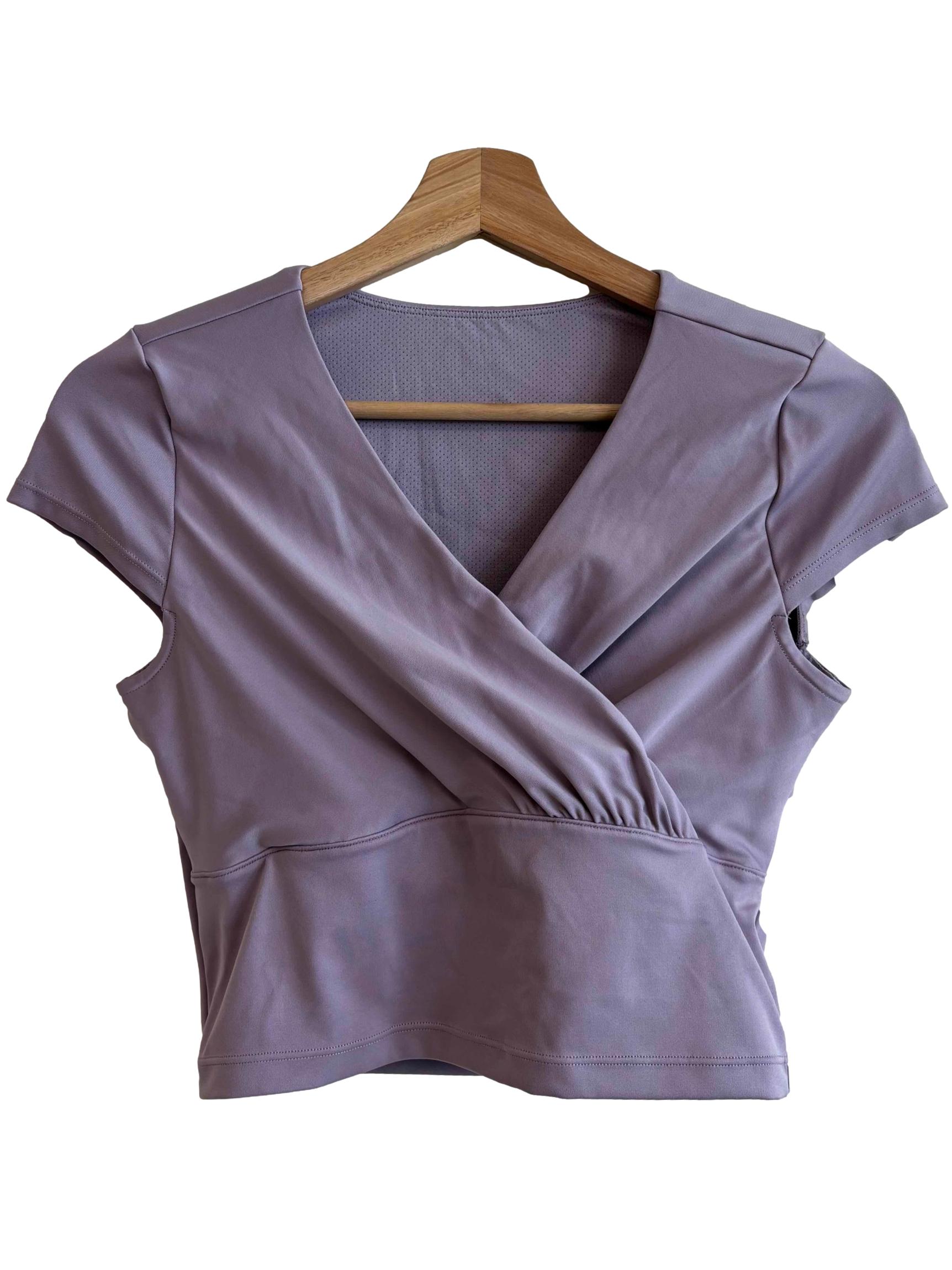Lilac Cap Sleeve Fitted Top