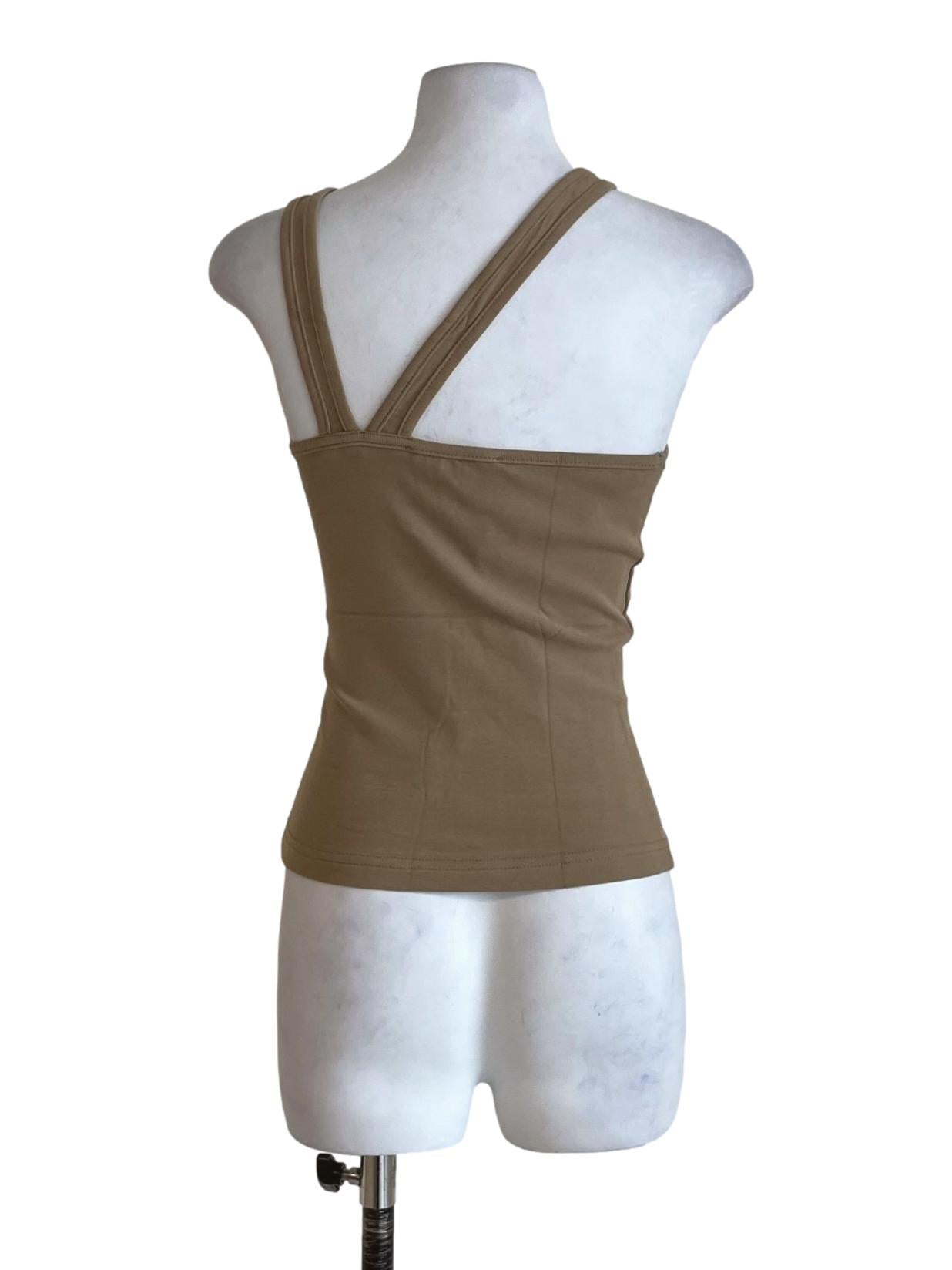 Beige Britney Asymmetrical Tank Top