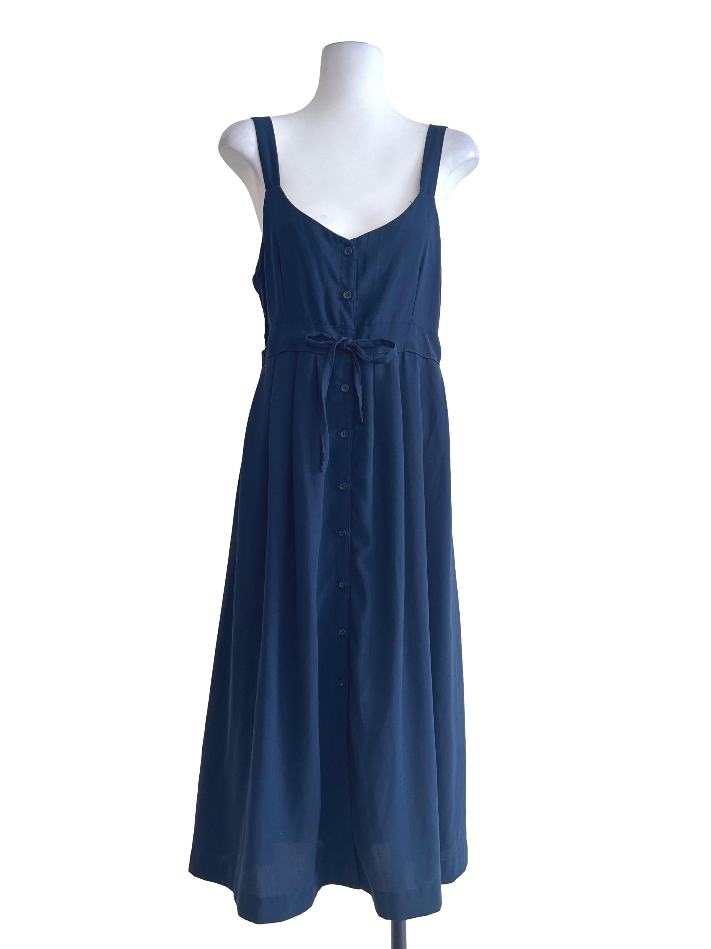 Indigo Blue Sleeveless A-Line Dress