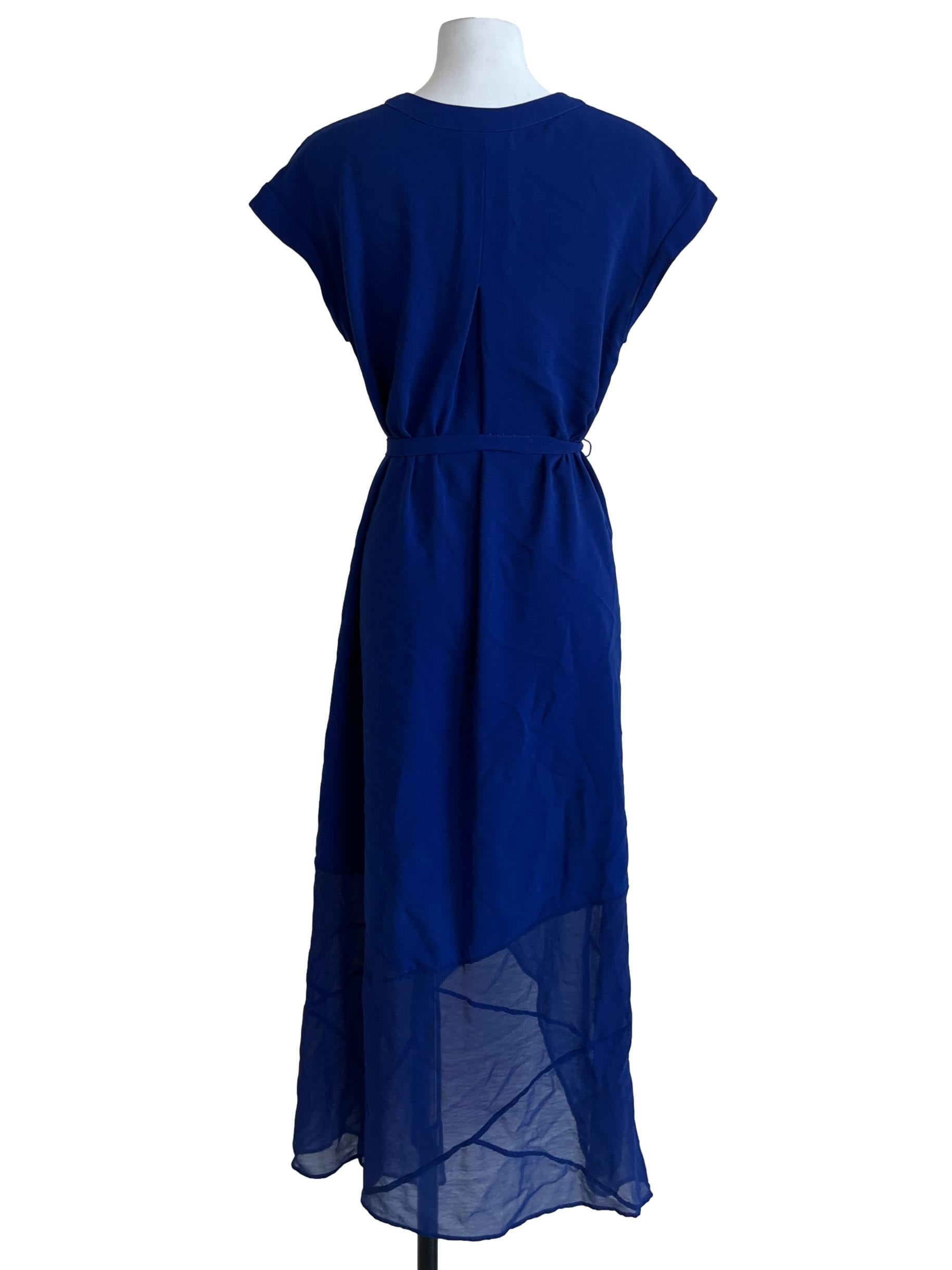 Cobalt Blue V-Neck A-Line Dress