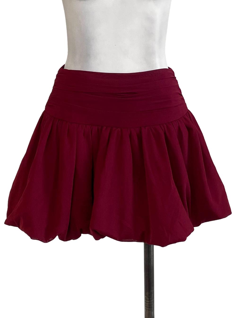 Wine Red Bubble Skorts