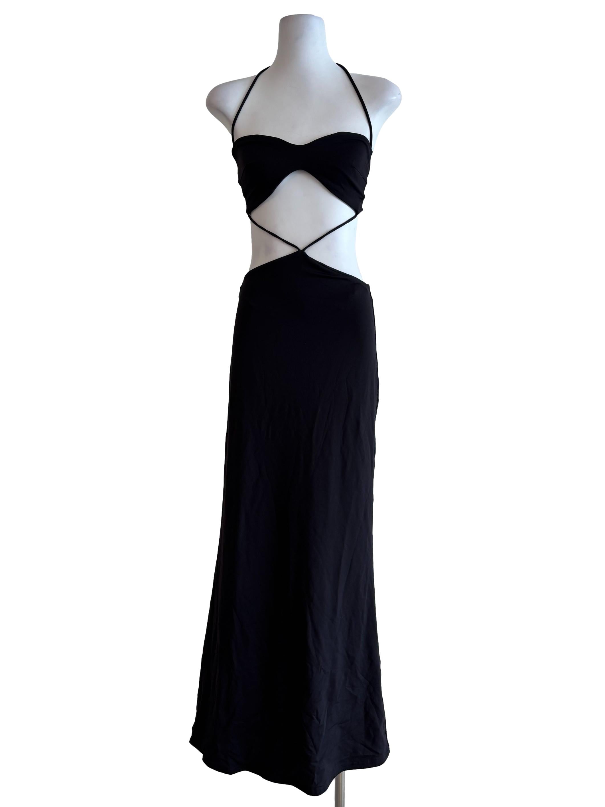 Black Two Piece Halter Dress