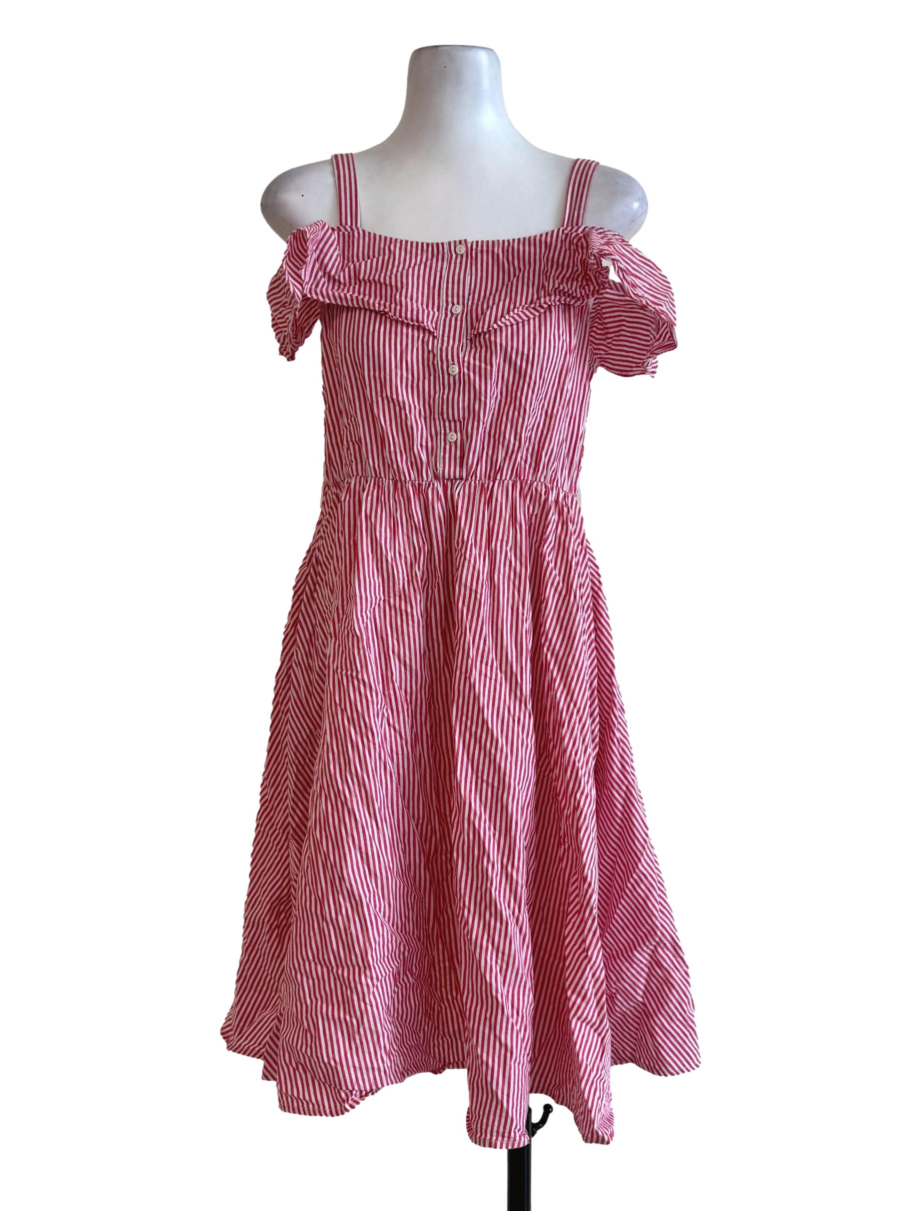Candy Red Stripes Sleeveless Dress