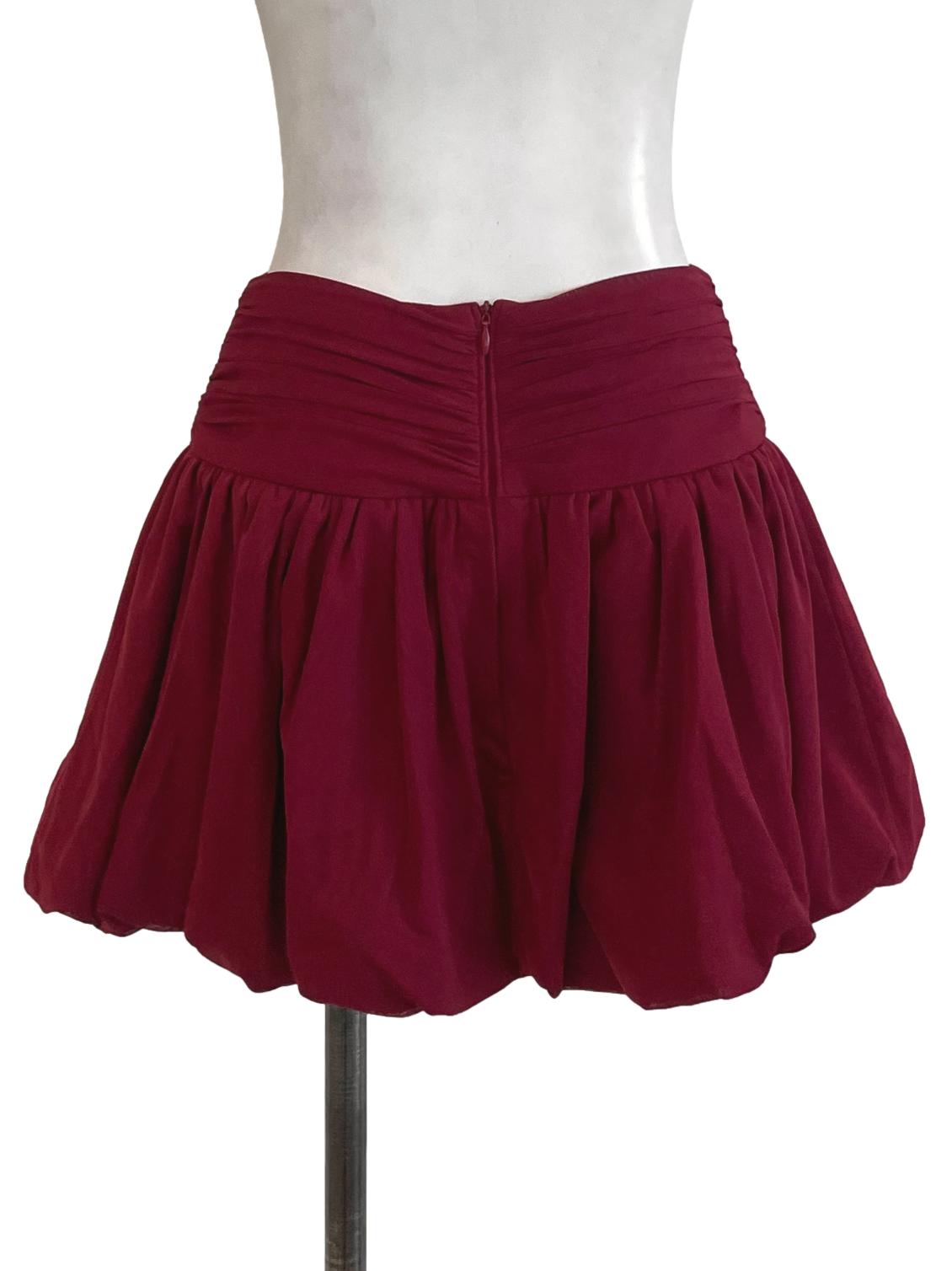 Wine Red Bubble Skorts