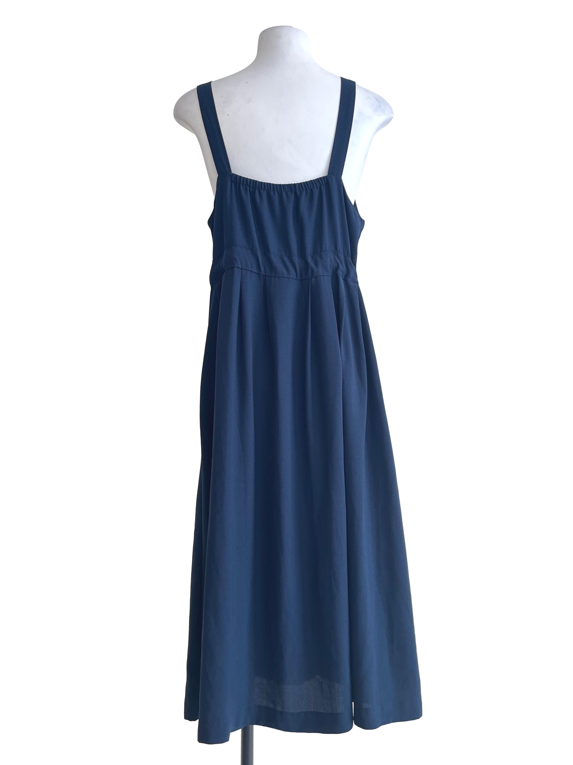 Indigo Blue Sleeveless A-Line Dress