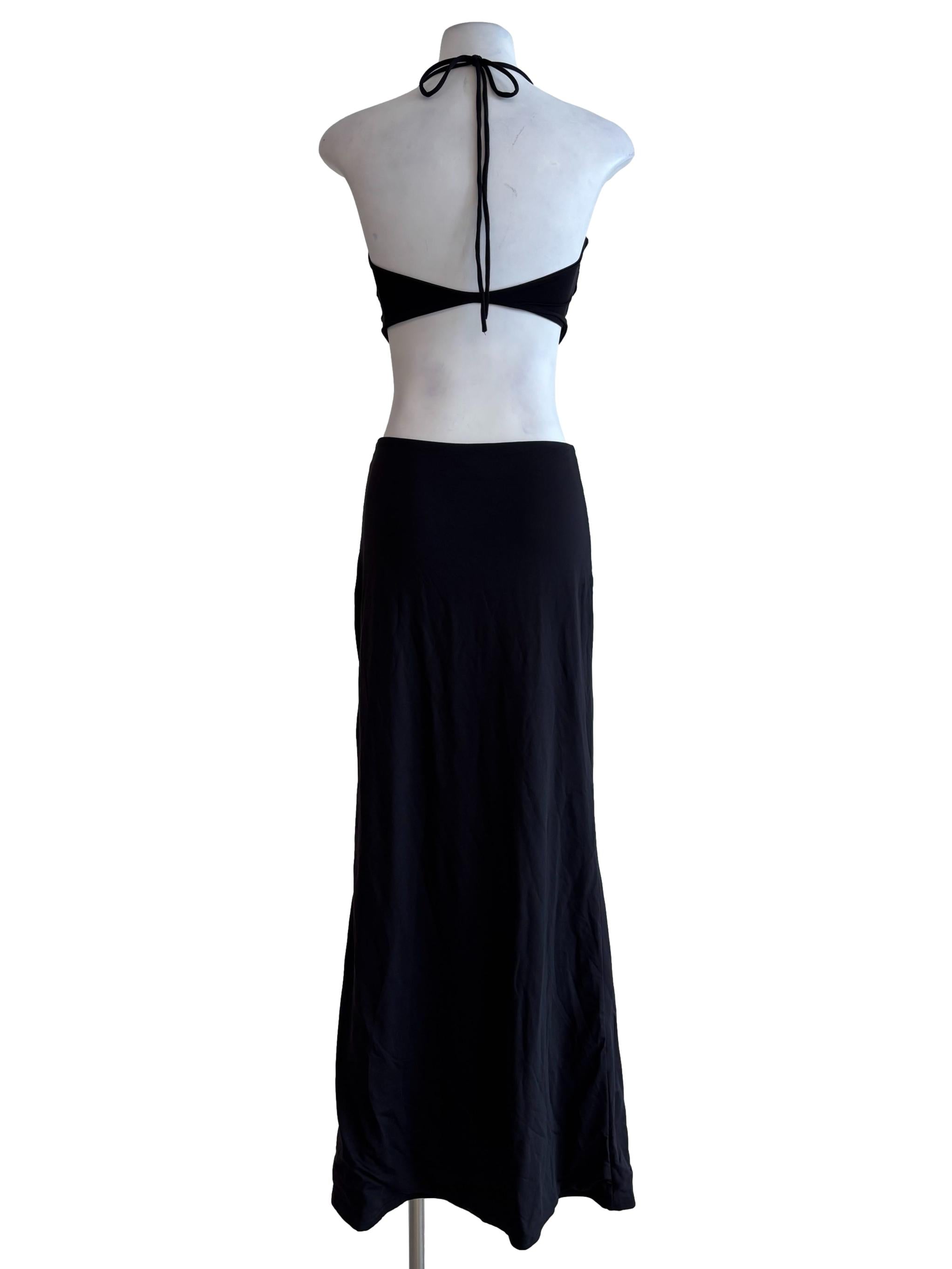Black Two Piece Halter Dress