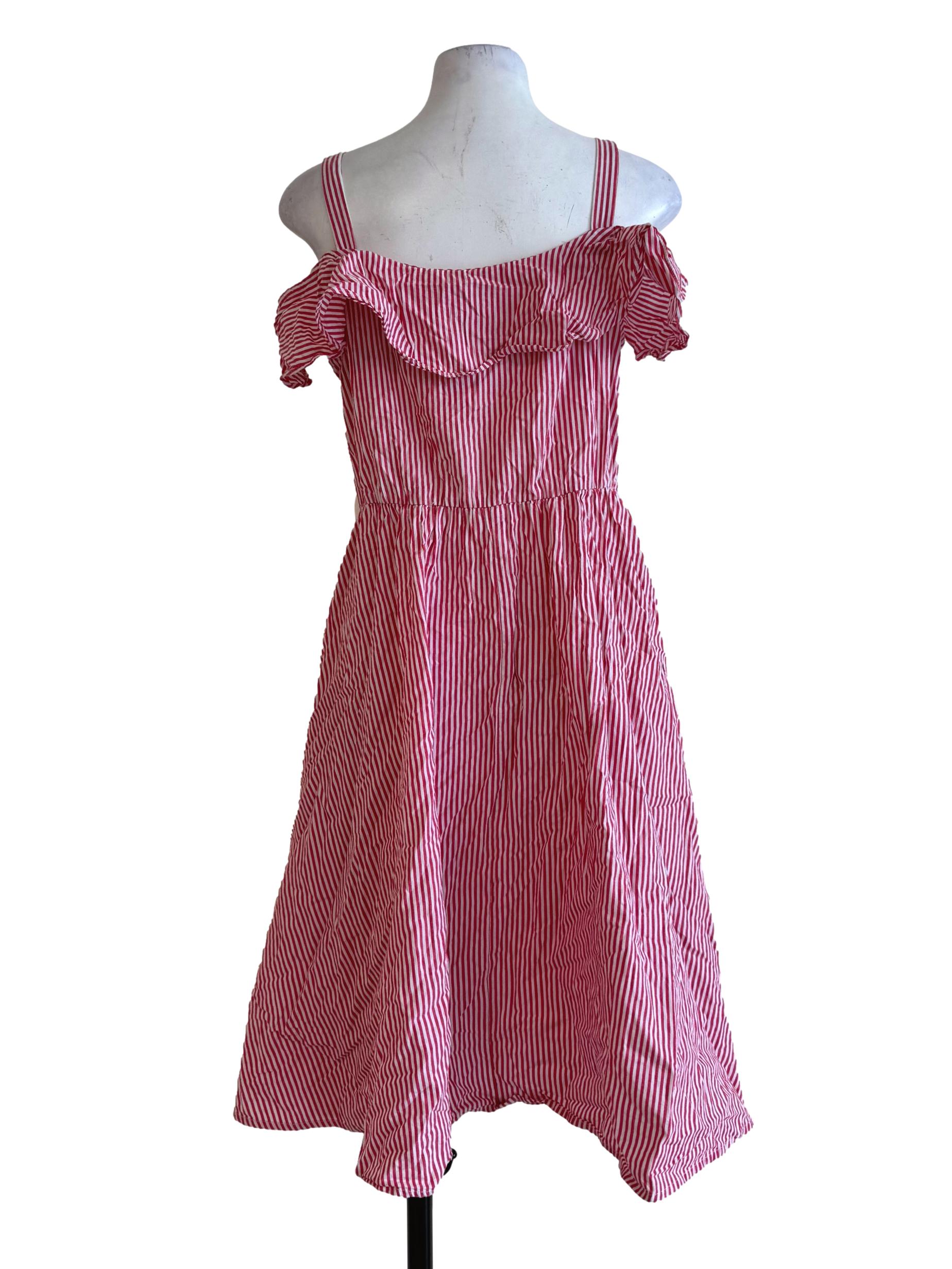 Candy Red Stripes Sleeveless Dress
