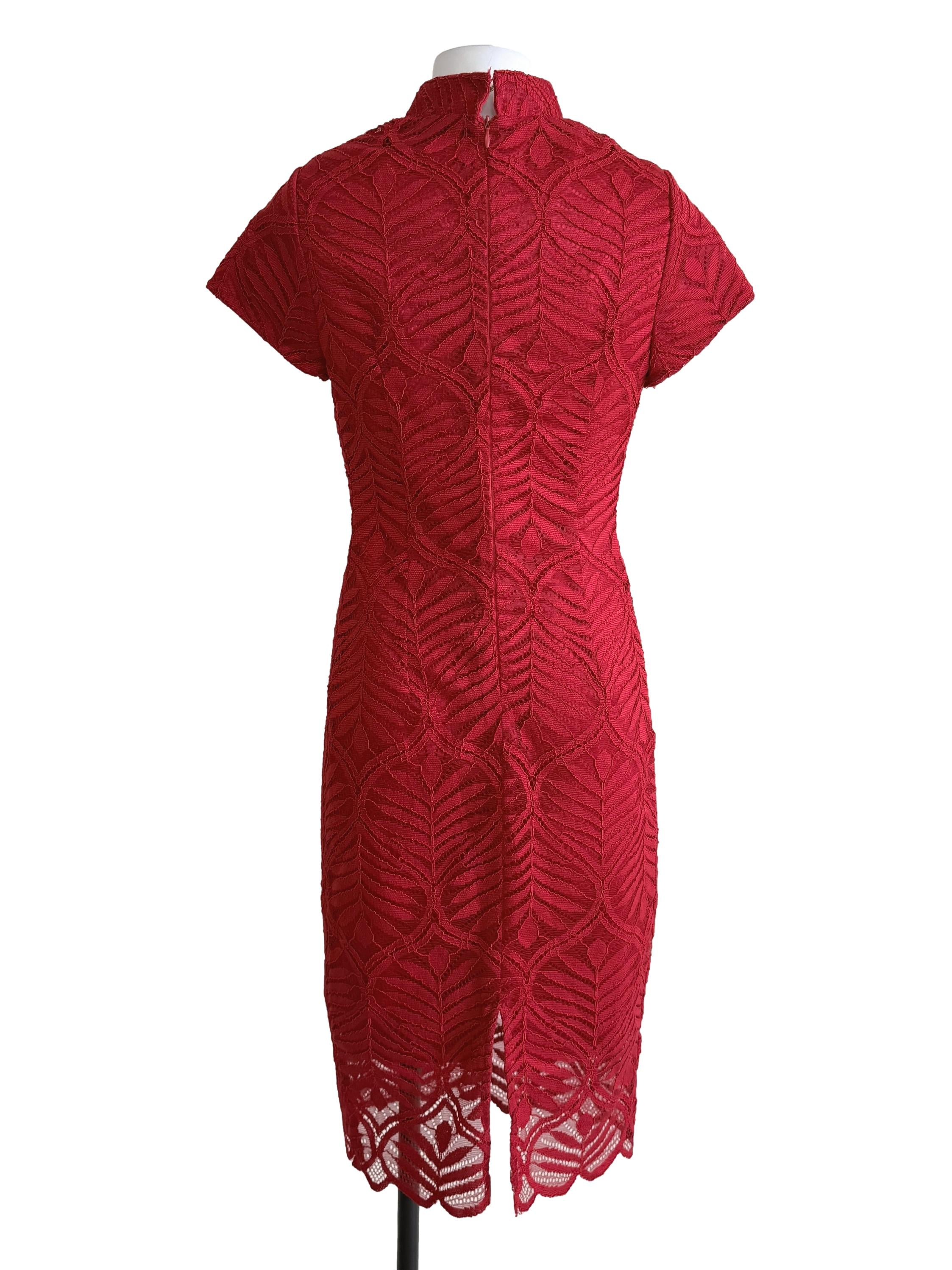 Crimson Red Cheongsam Dress