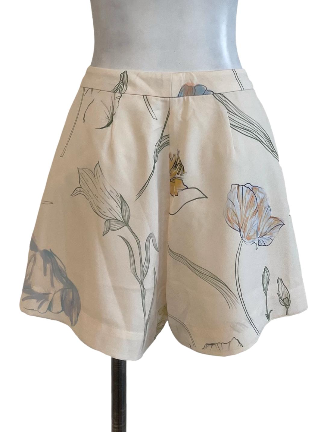 Buff Yellow Floral Shorts LB