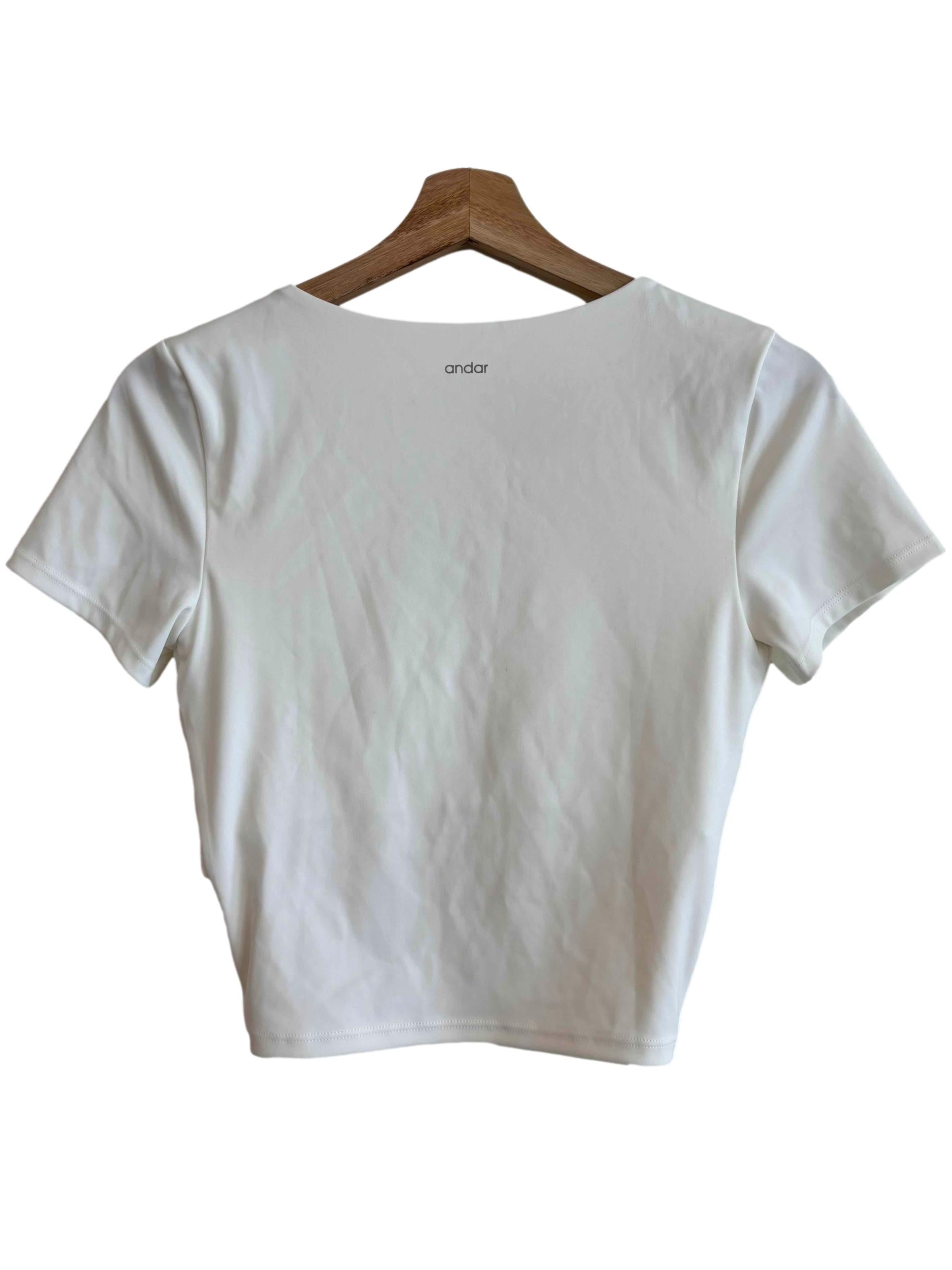 Off White Ruched Crop Top