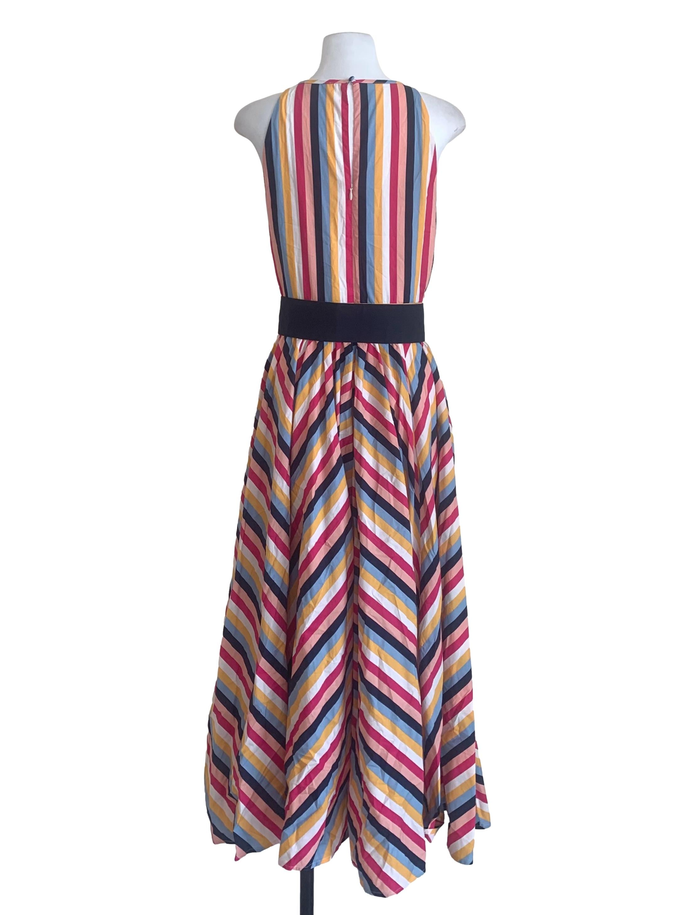 Pink Multicolour Stripe Pattern Dress