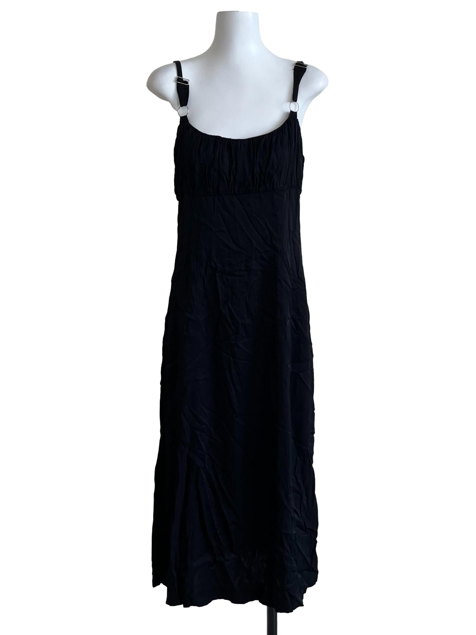 Black Scoop Neck Babydoll Dress