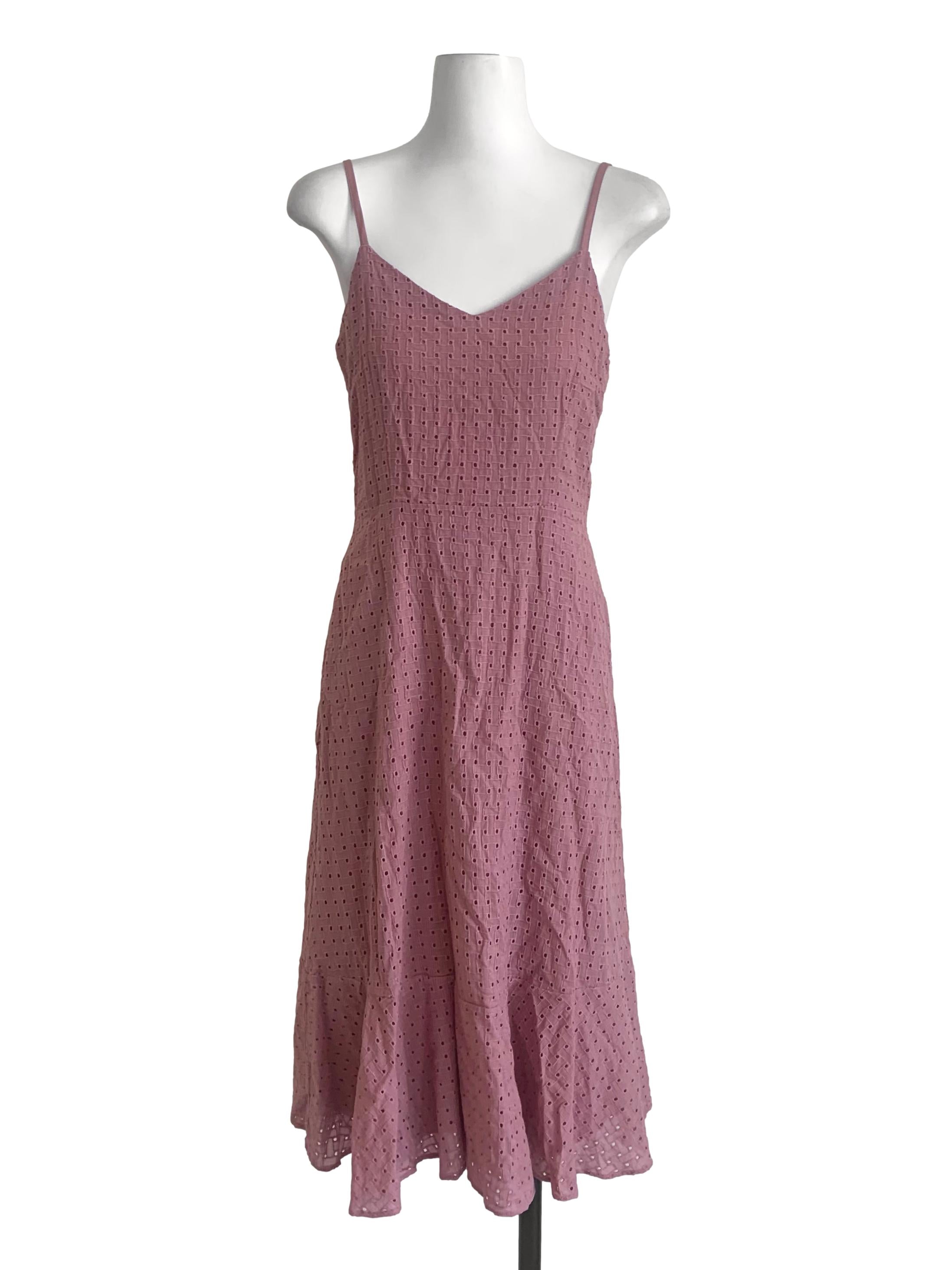 Rosewood Pink Pattern A-Line Dress