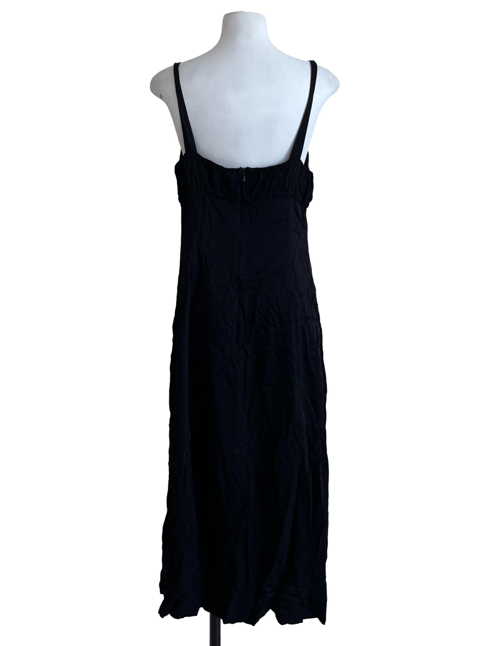 Black Scoop Neck Babydoll Dress