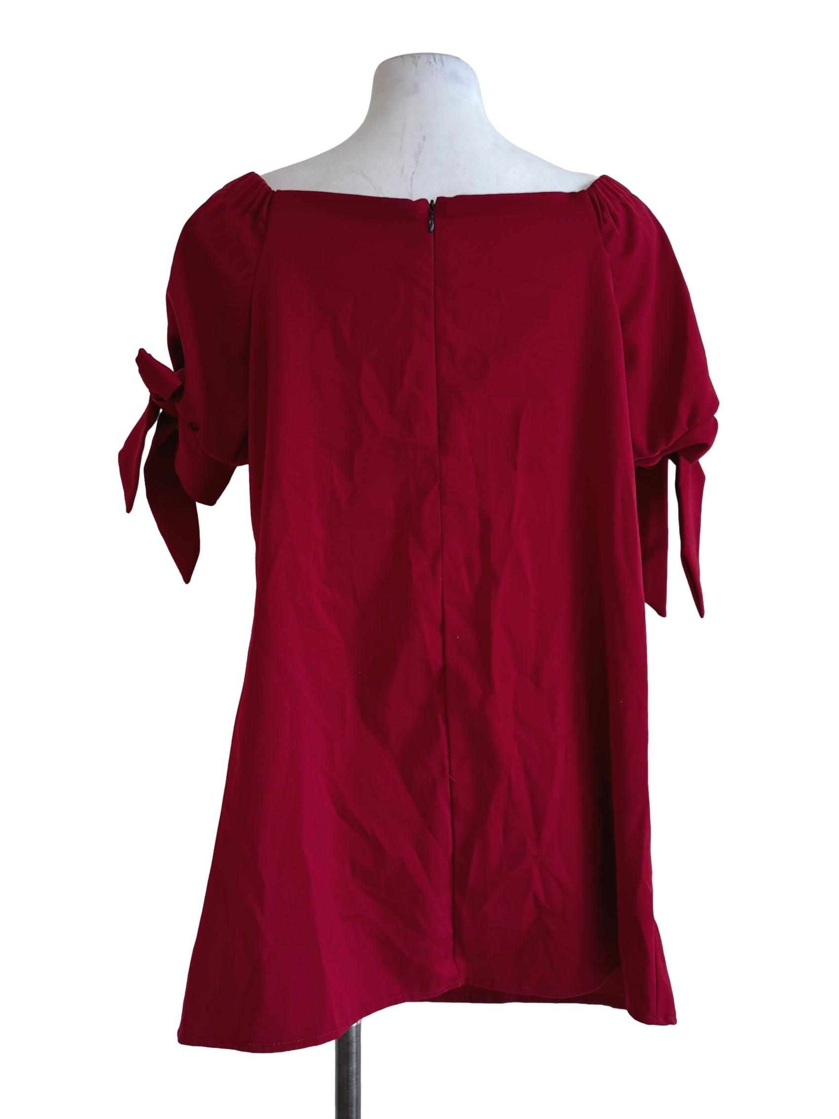 Blood Red Scoop Neck Dress