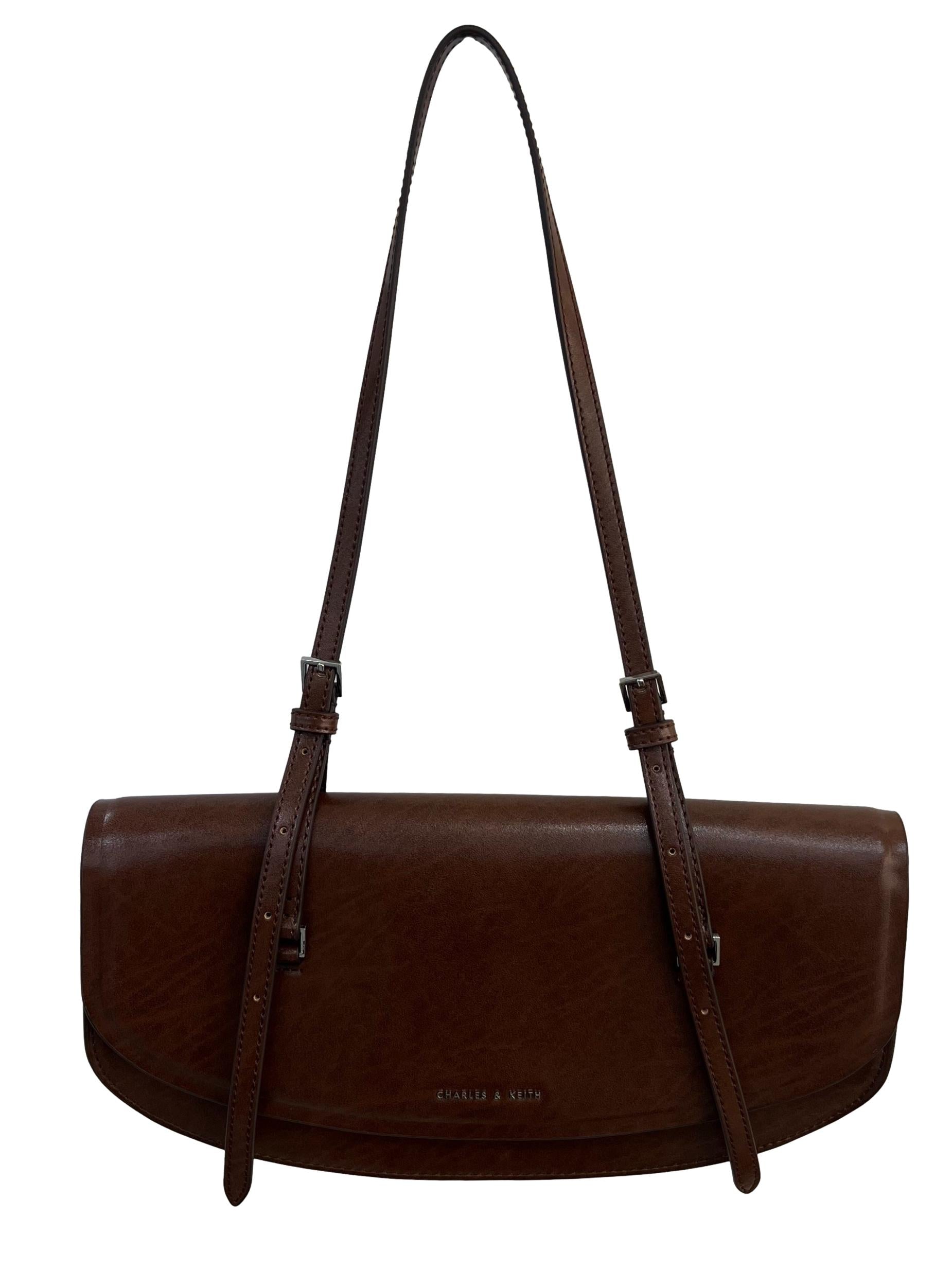 Brown Elongated Saddle Bag
