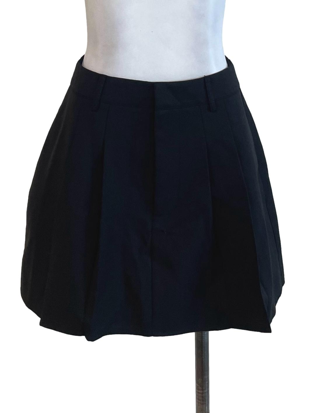Black Paneled Skorts