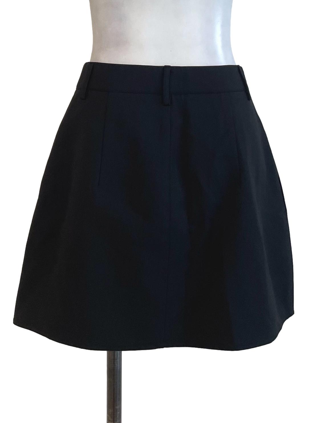 Black Paneled Skorts