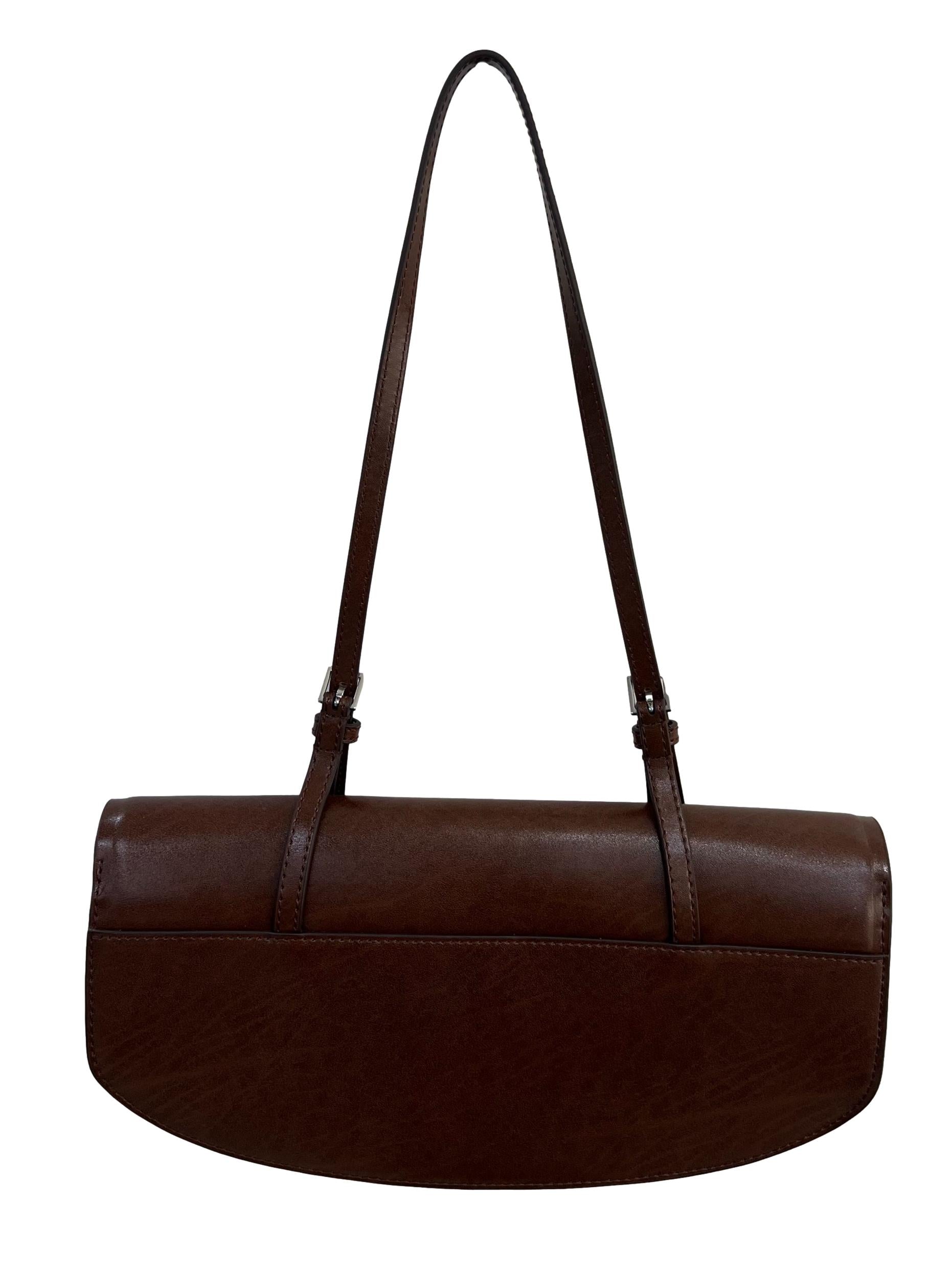Brown Elongated Saddle Bag