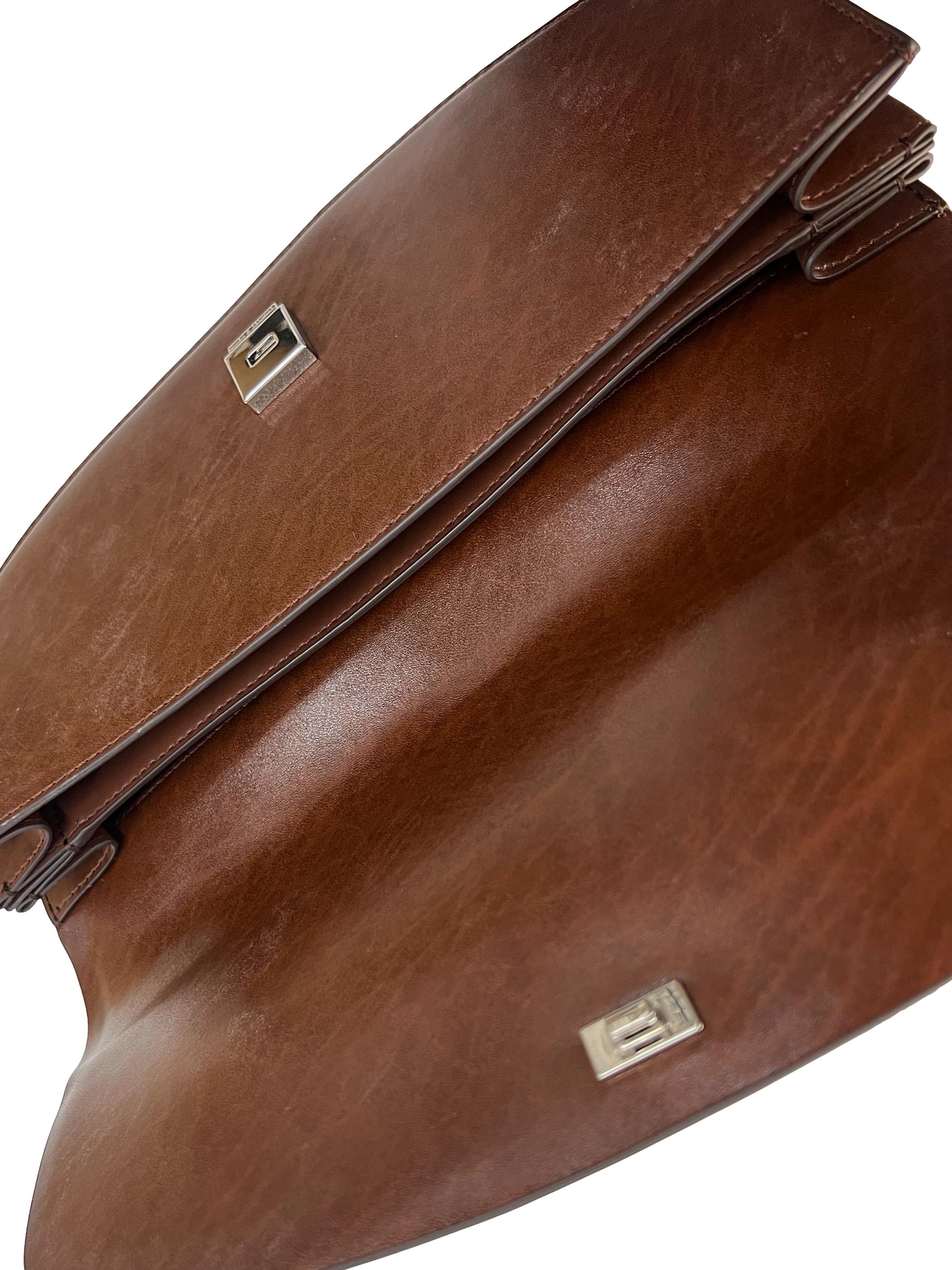 Brown Elongated Saddle Bag