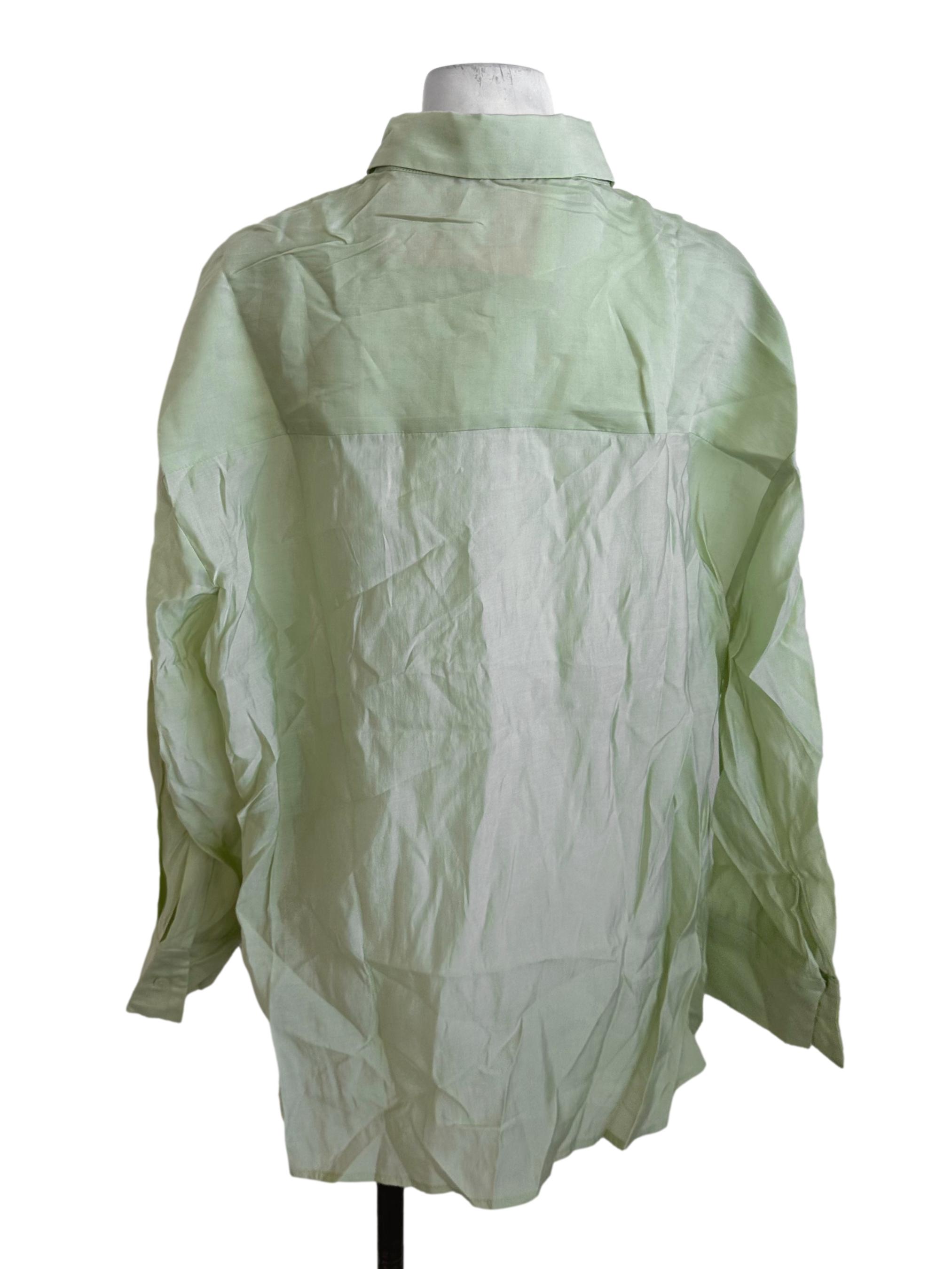 Lime Green Collar Button Top