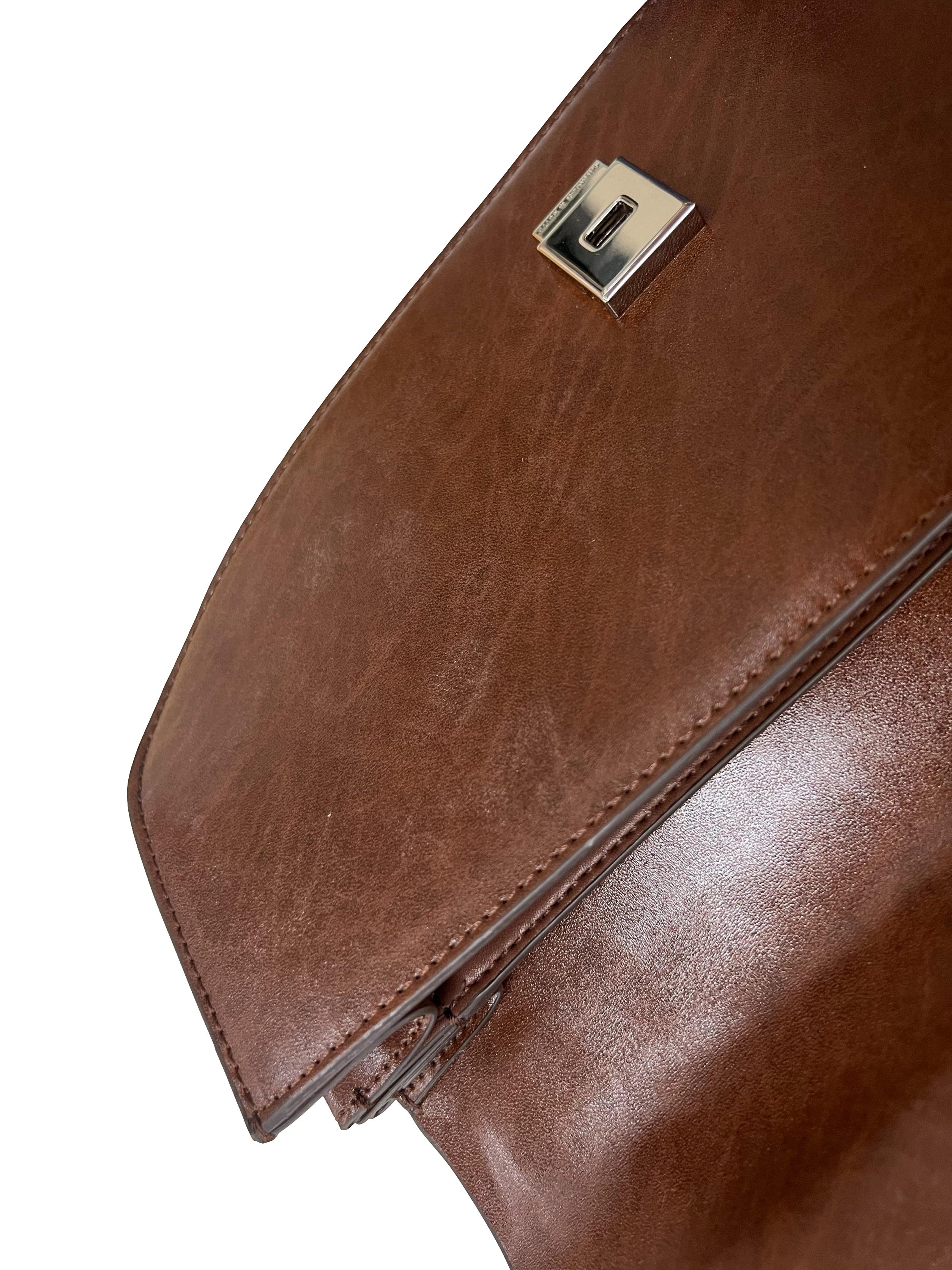 Brown Elongated Saddle Bag