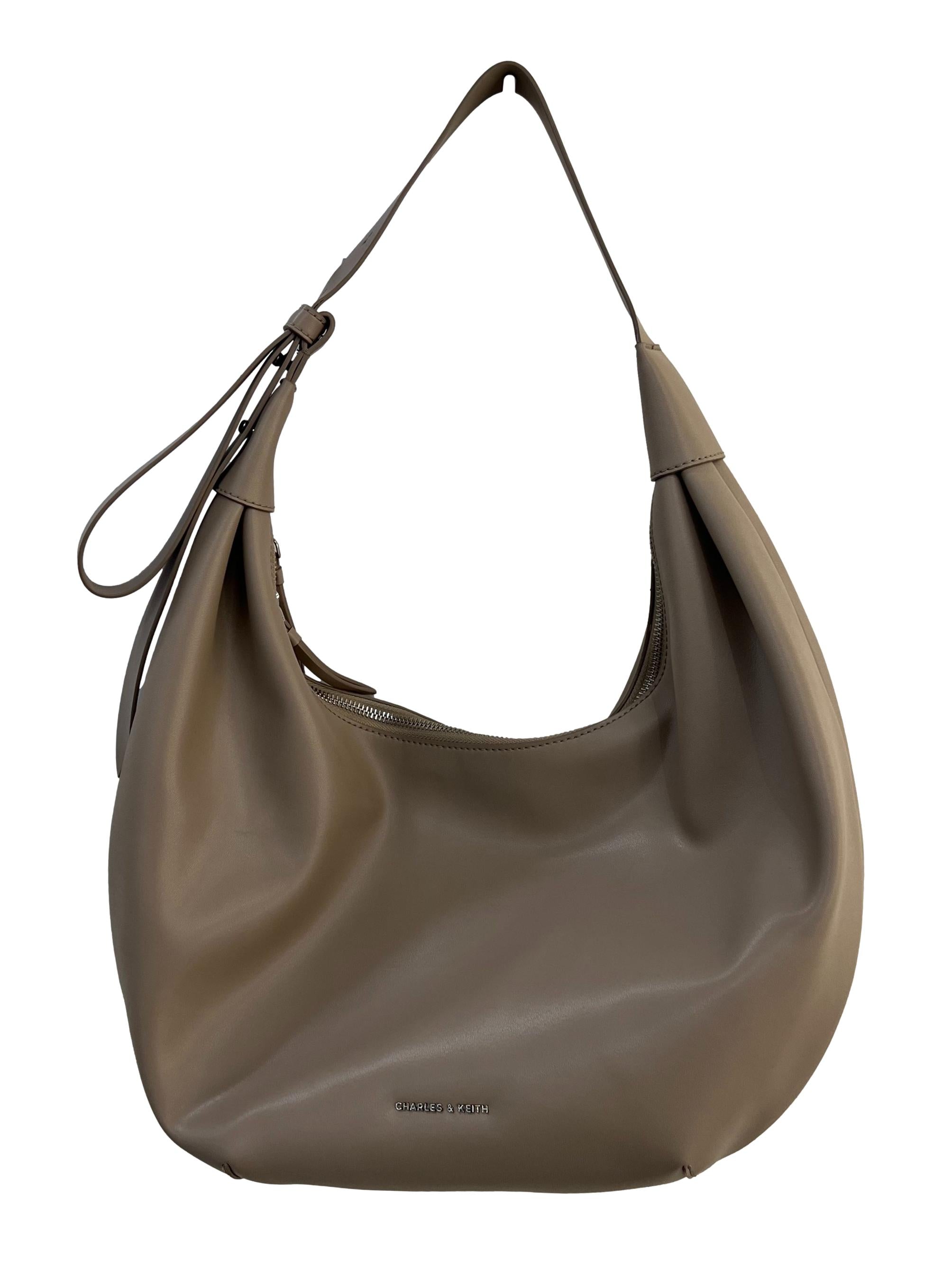 Beige Odelle Curved Hobo Bag