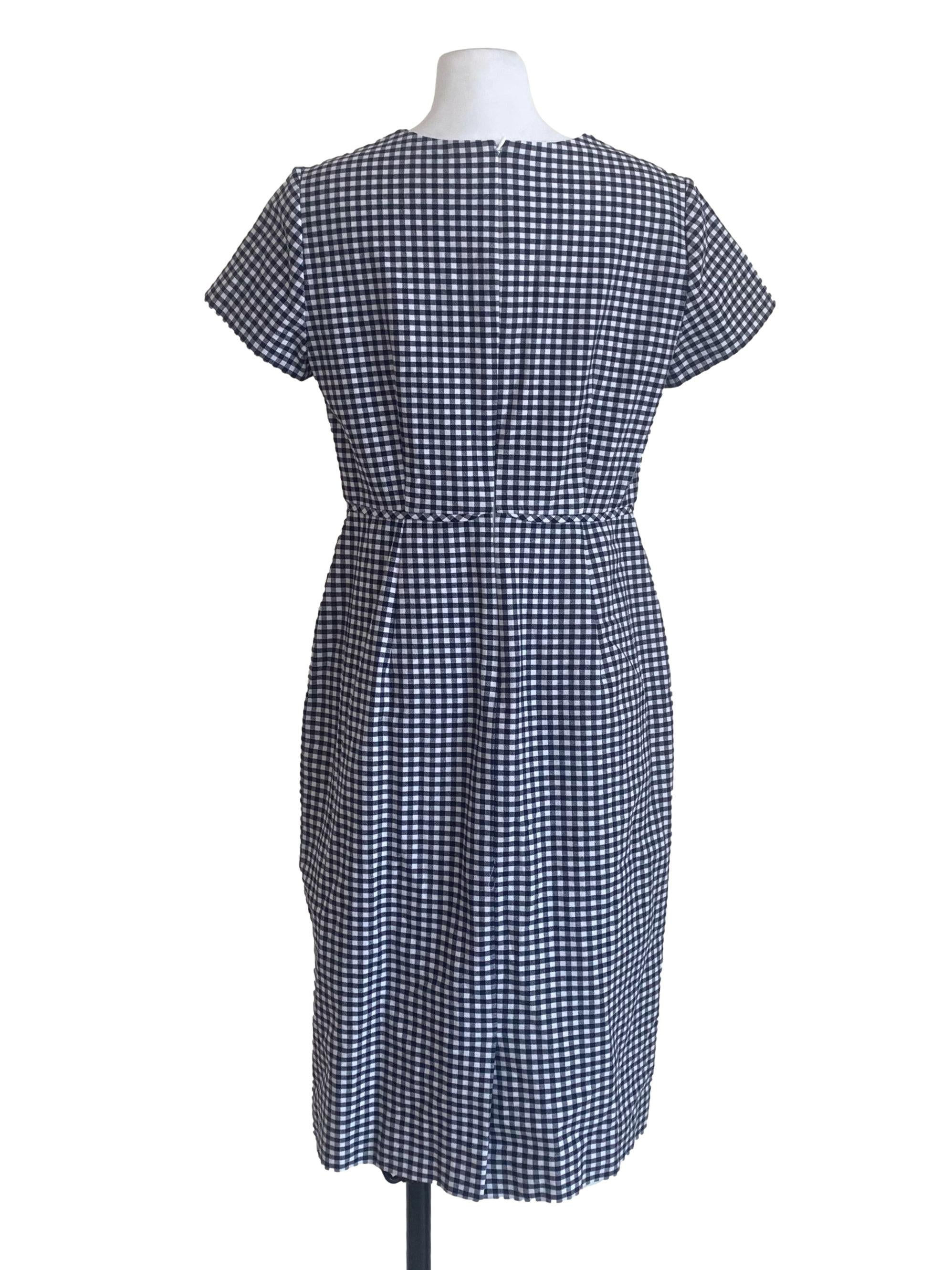 Ebony Black Gingham Pattern Dress