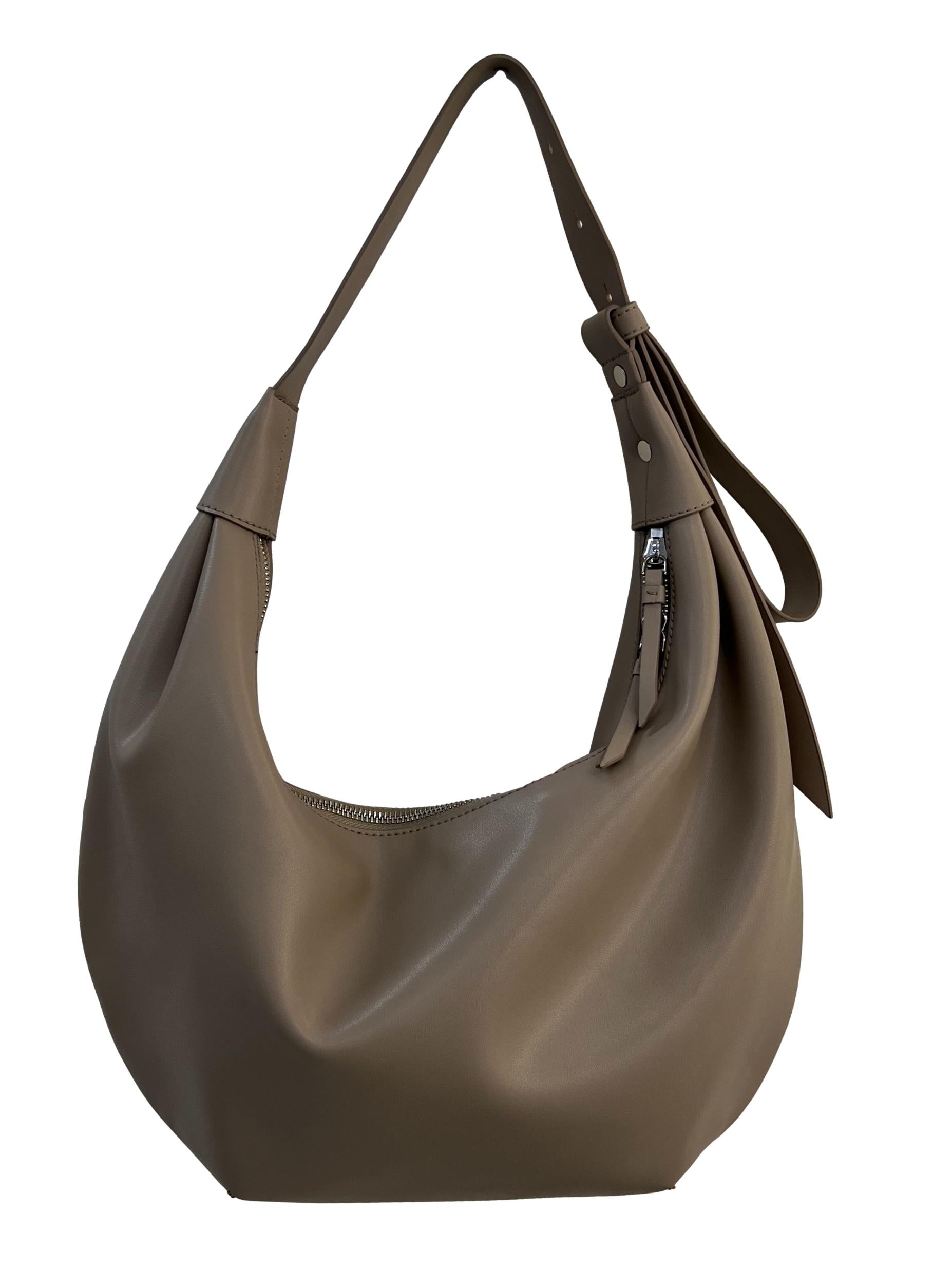 Beige Odelle Curved Hobo Bag