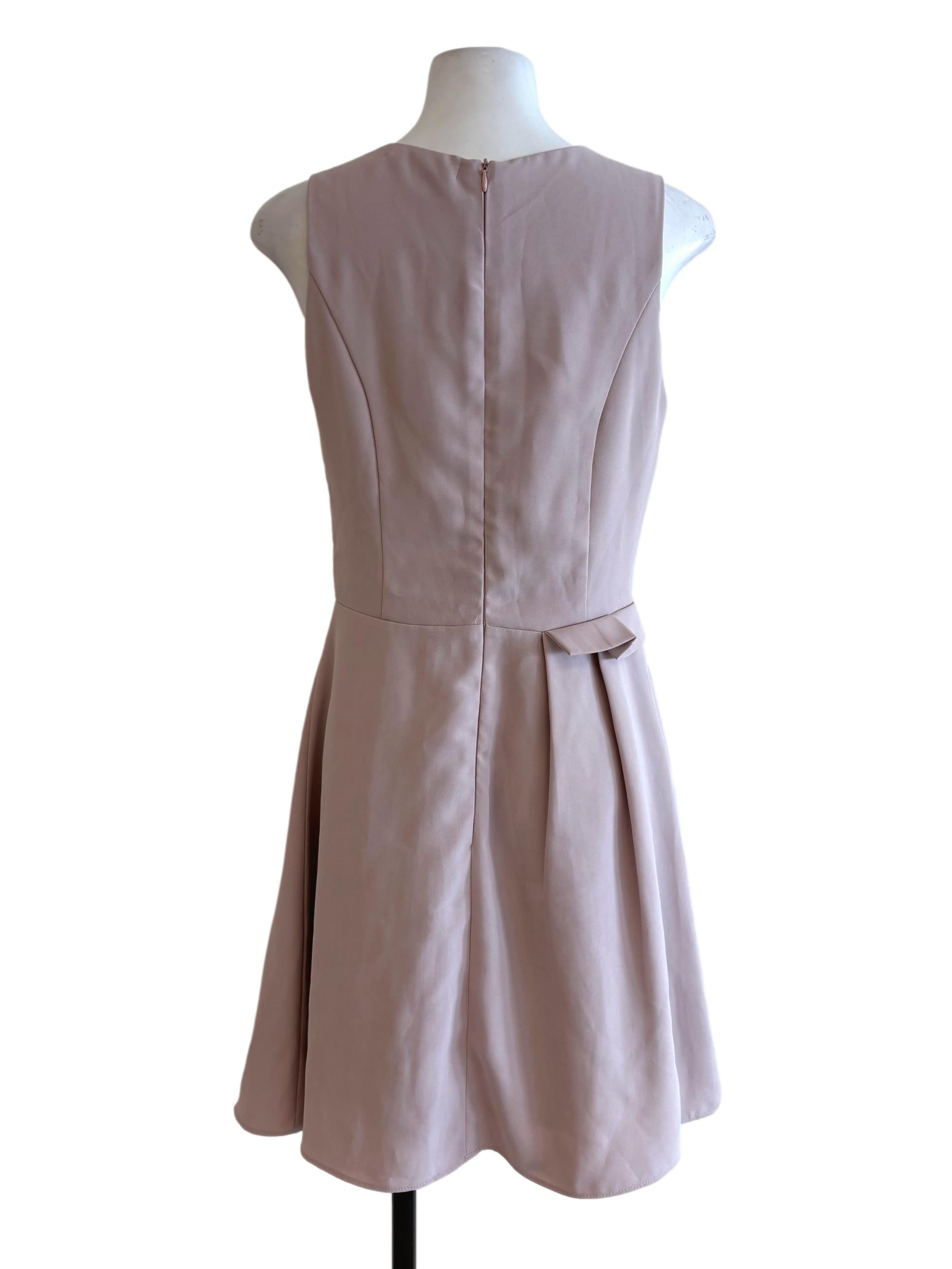 Light Fog Pleated A-Line Dress