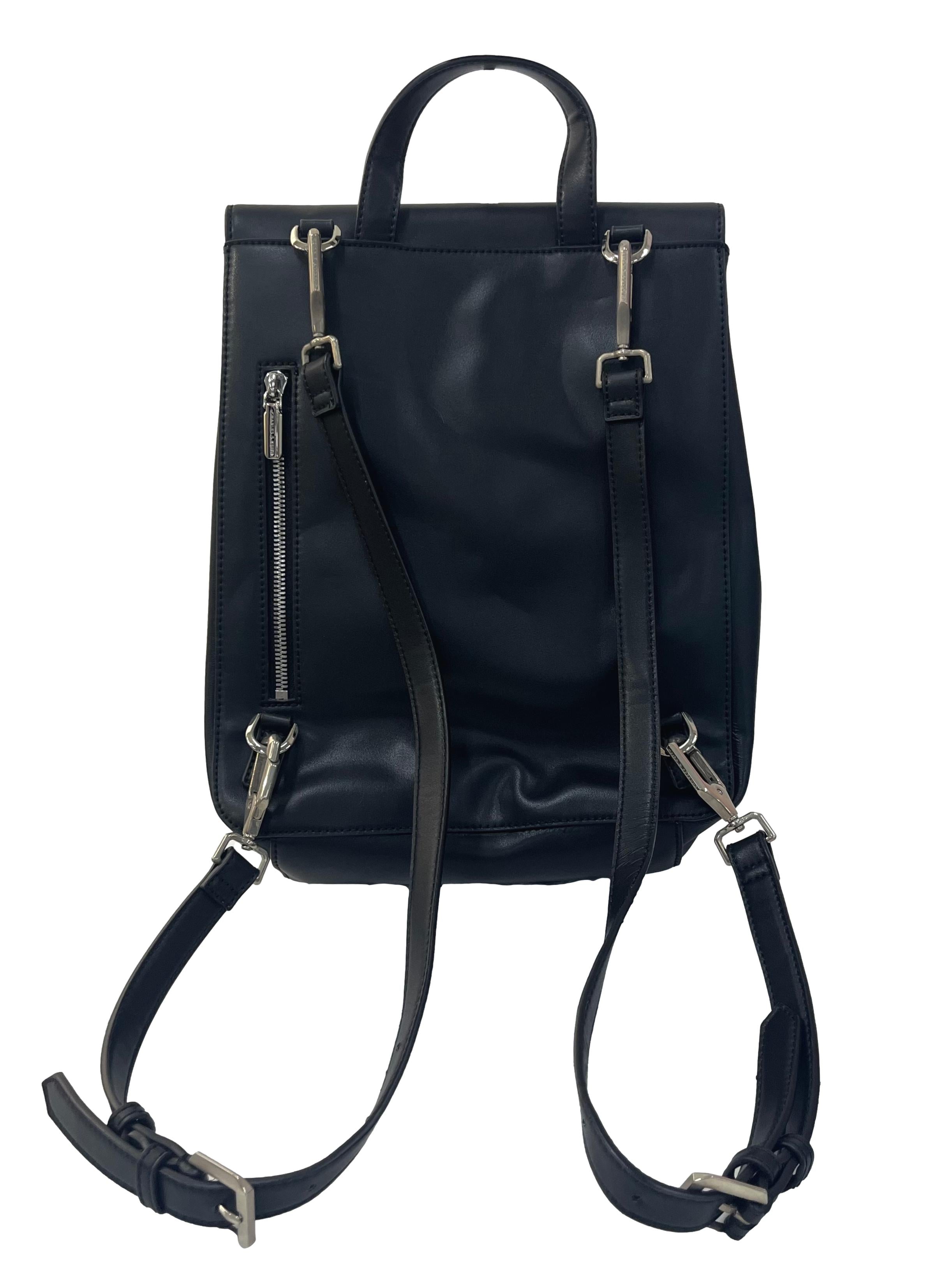 Black Octavia Front Flap Structured Backpack