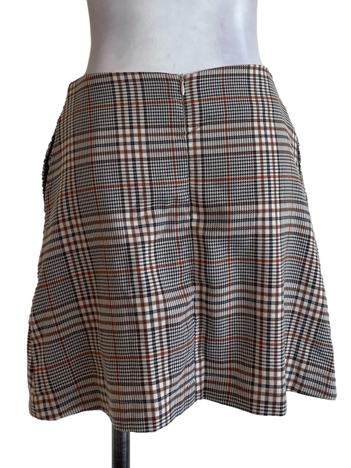 Brown Checked Skirt
