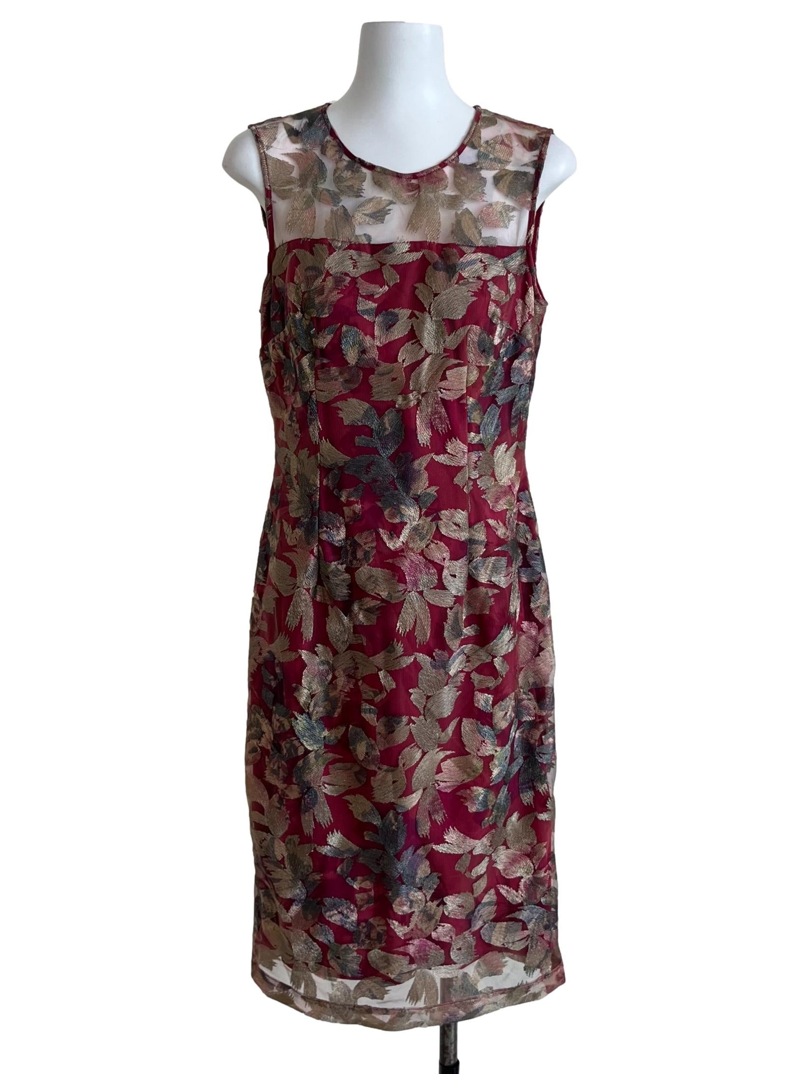 Red Lace Pattern Dress