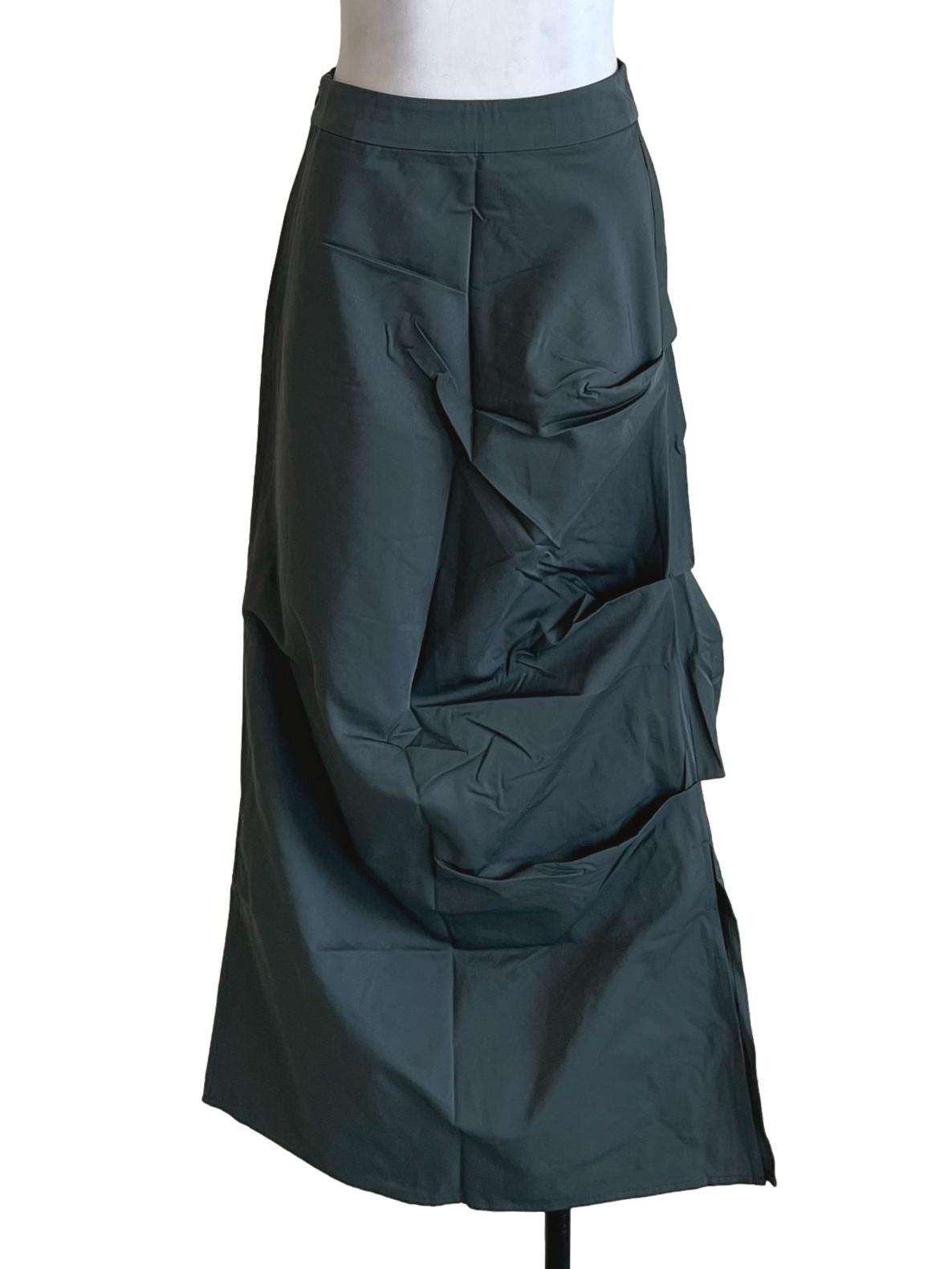 Grey Yuna Ruched Maxi Skirt