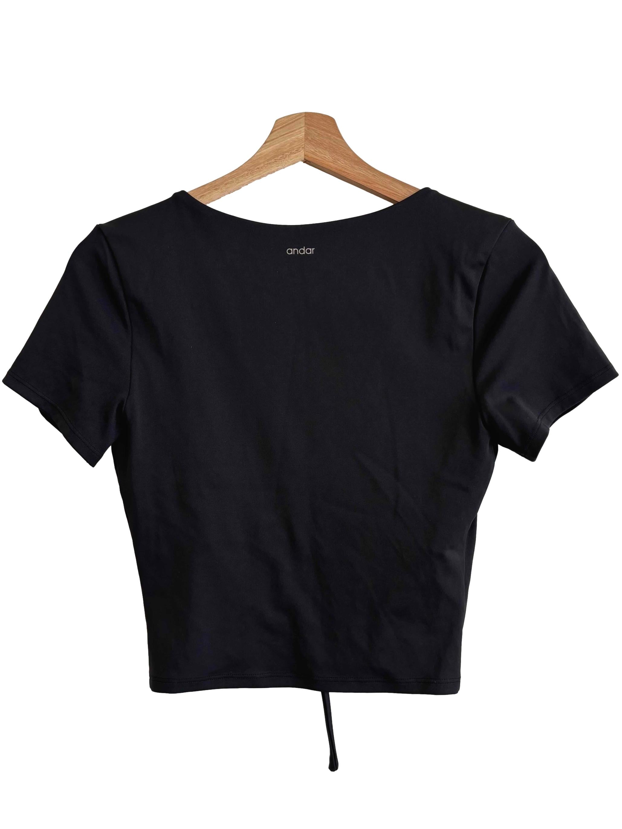 Raven Black Ruched Crop Top