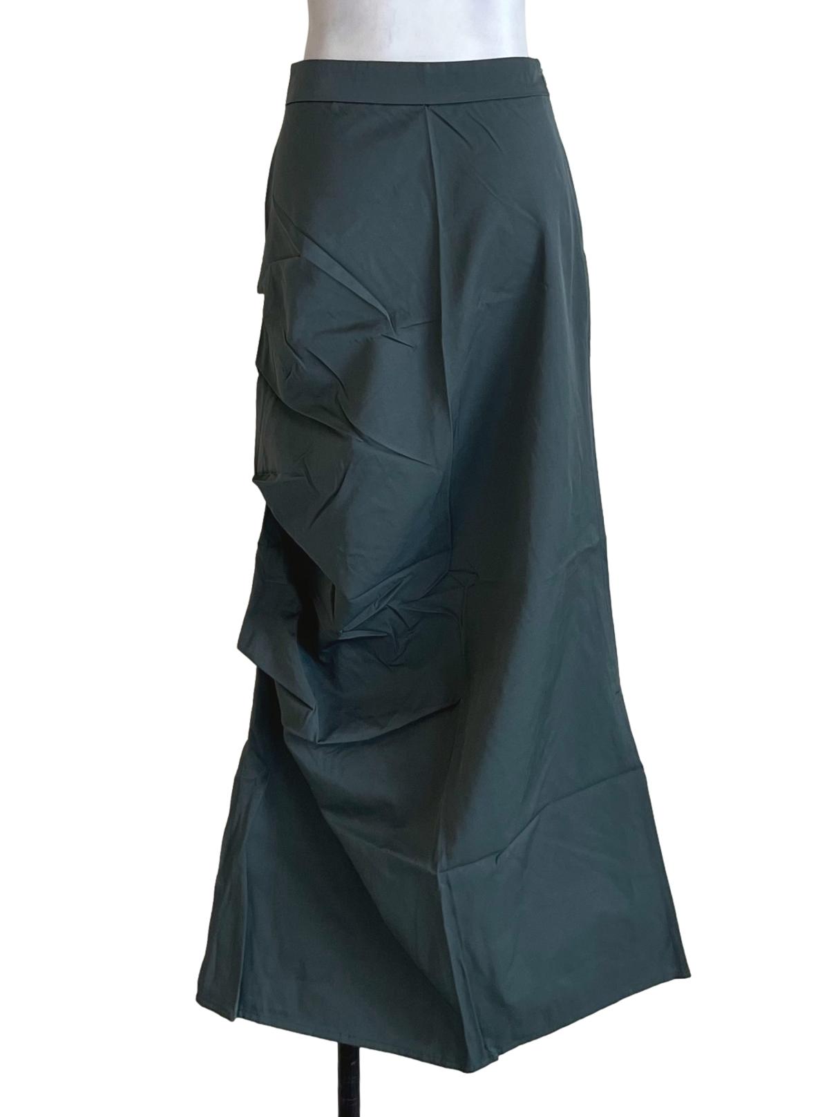 Grey Yuna Ruched Maxi Skirt