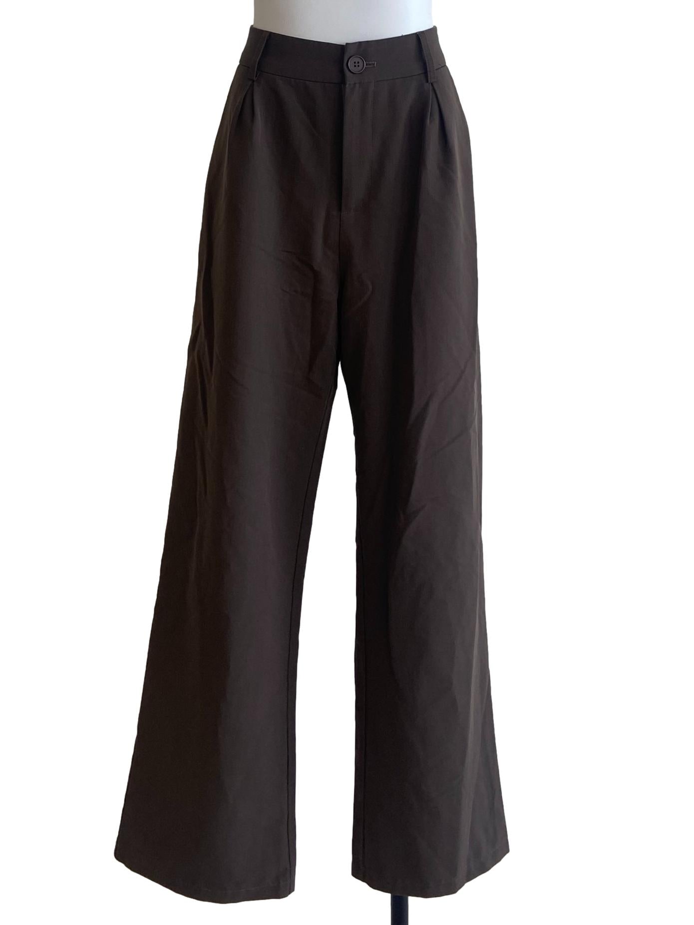 Cedar Brown Twill Straight Formal Pants