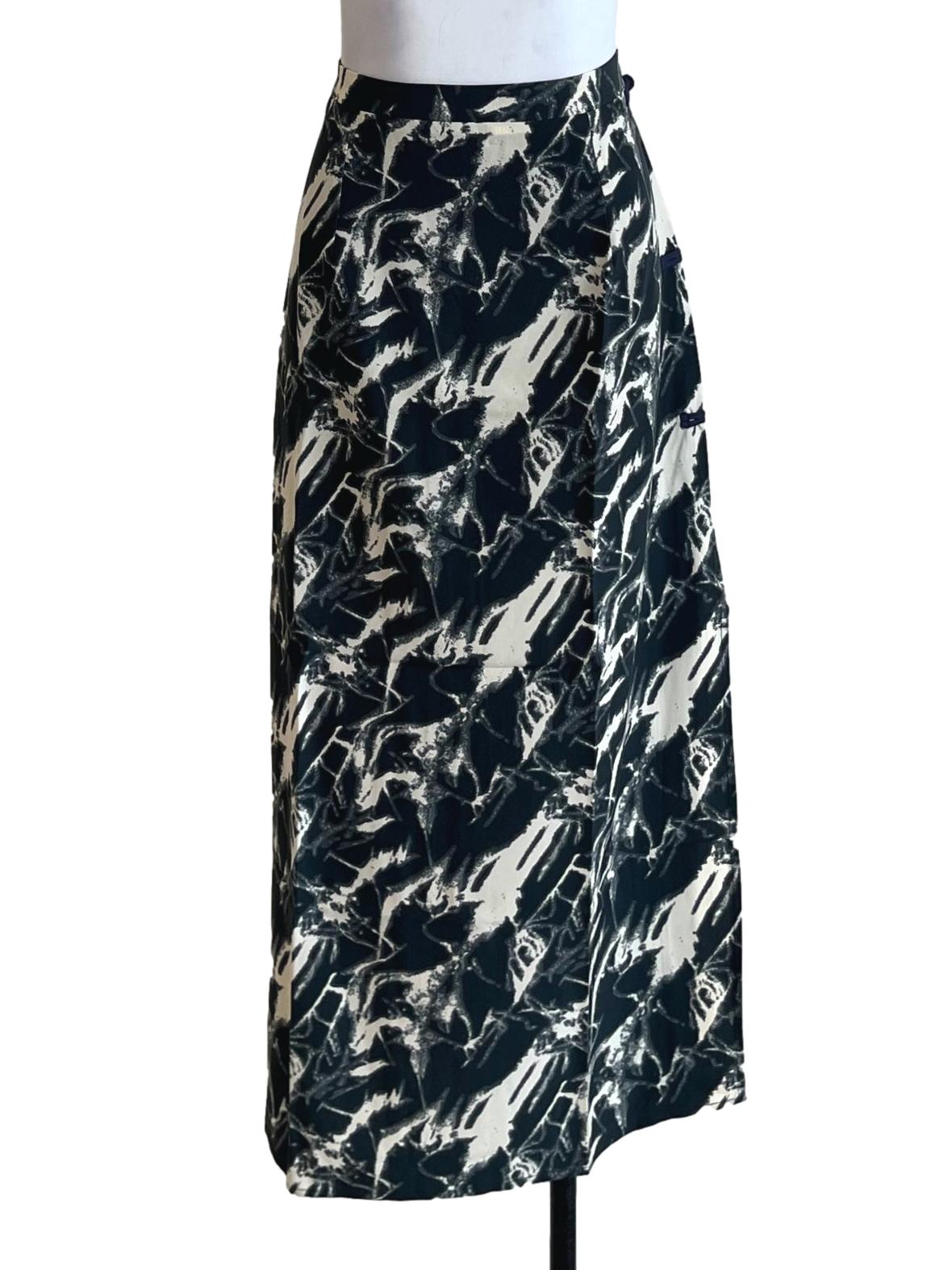 Black Ming Knotted Maxi Skirt