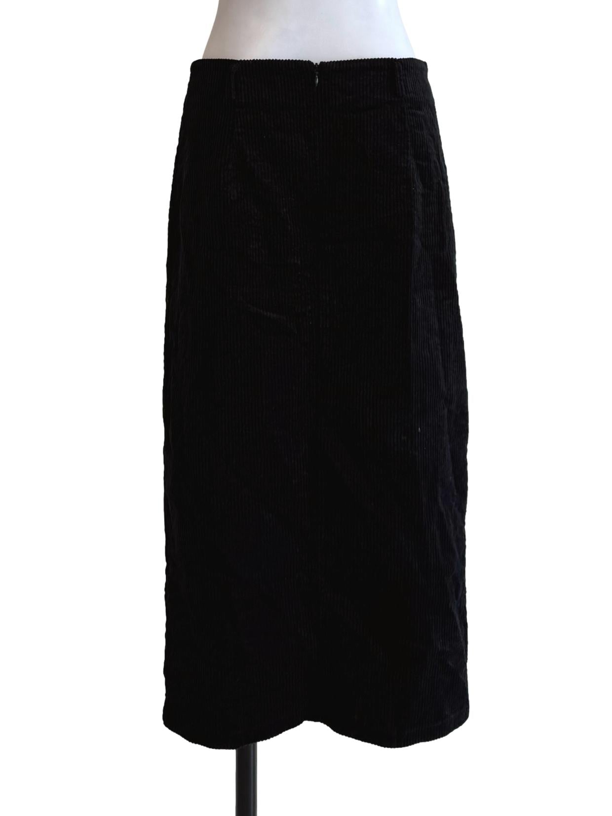 Velvet Black Side Slip Skirt