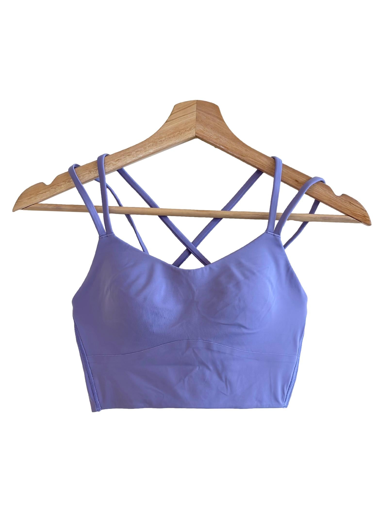 Lilac Purple Strappy Back Sports Bra